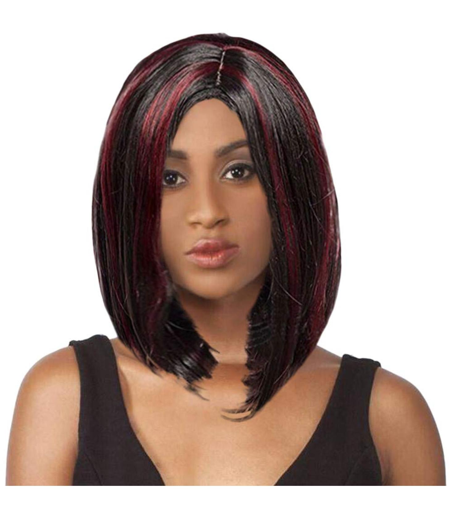 Buy Long Black Red Curly Straight Brazilian Wig for Ladies | Perfect Party Hair for 50s 60s 70s 80s - International Shipping Available - Buy Online on GoSupps.com