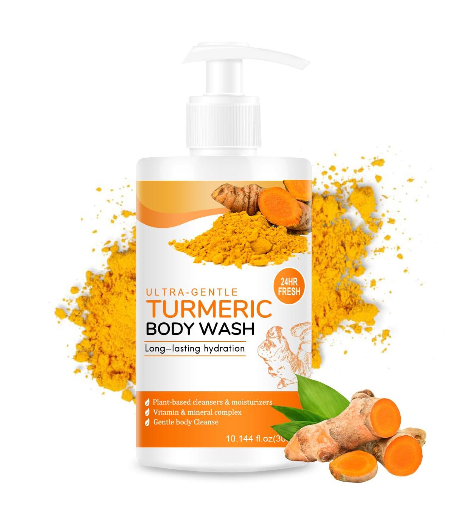 Turmeric Exfoliating Body Wash + Vitamin C Body Lotion for All Skin Types Gentle Cleanser Moisturizing and Cleansing Turmeric Facial Exfoliating Lotion Nourish Skin - Buy Online on GoSupps.com