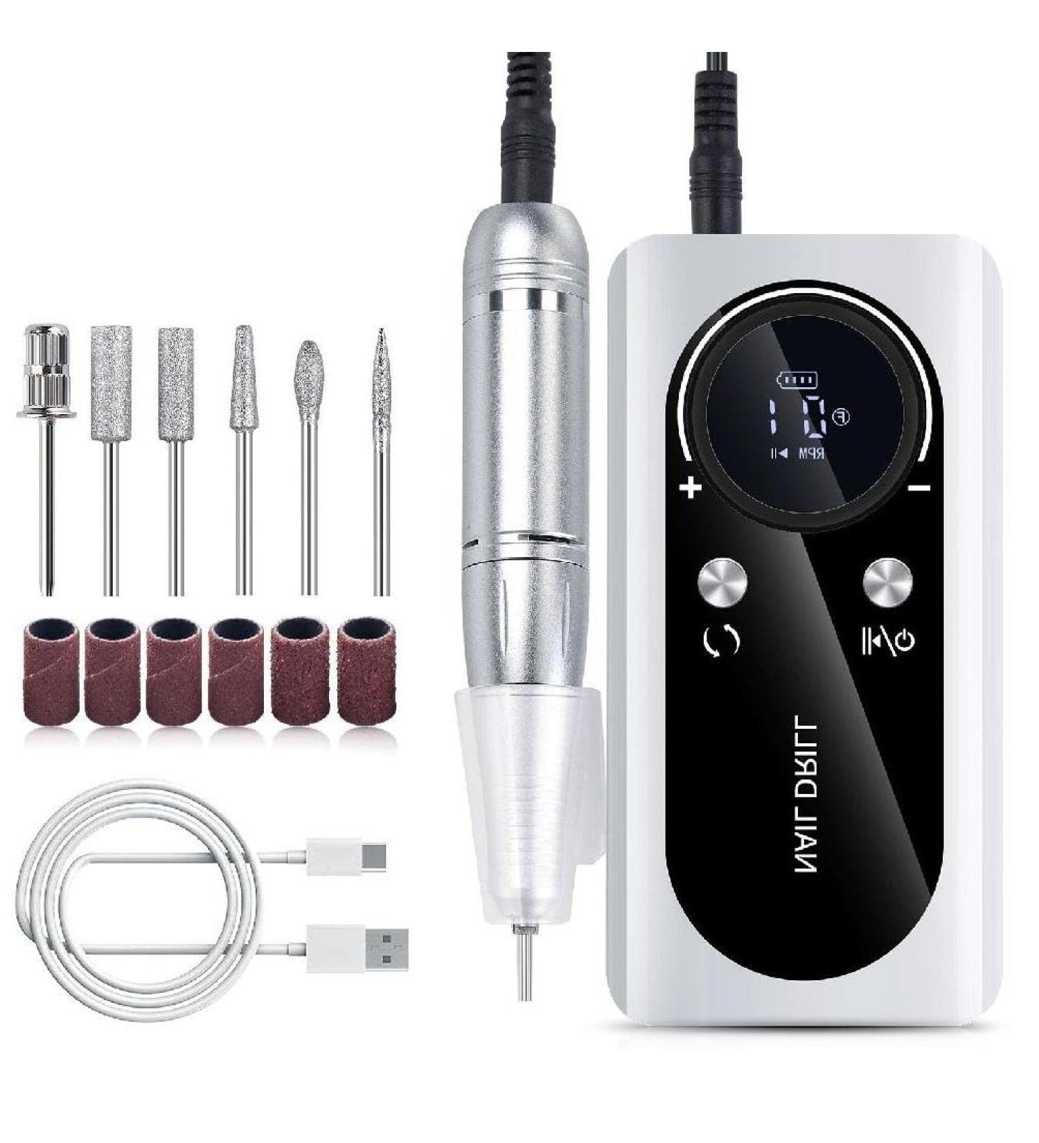 Achieve Salon Quality Nails at Home Rechargeable Electric Nail Drill 45000 for Acrylic Gel Nails Compact and Portable Nail Care - Buy Online on GoSupps.com