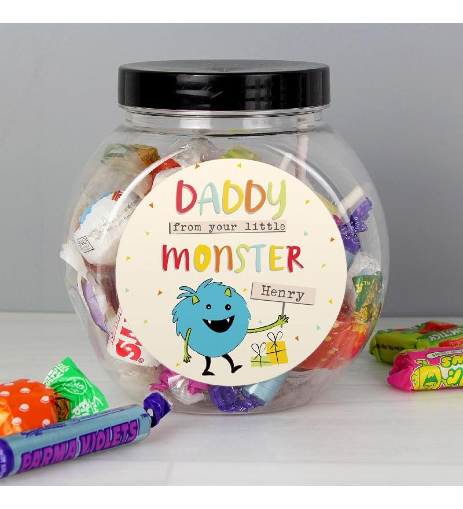 Custom Personalised Little Monster Sweet Jar - Swizzels Sweet 250g