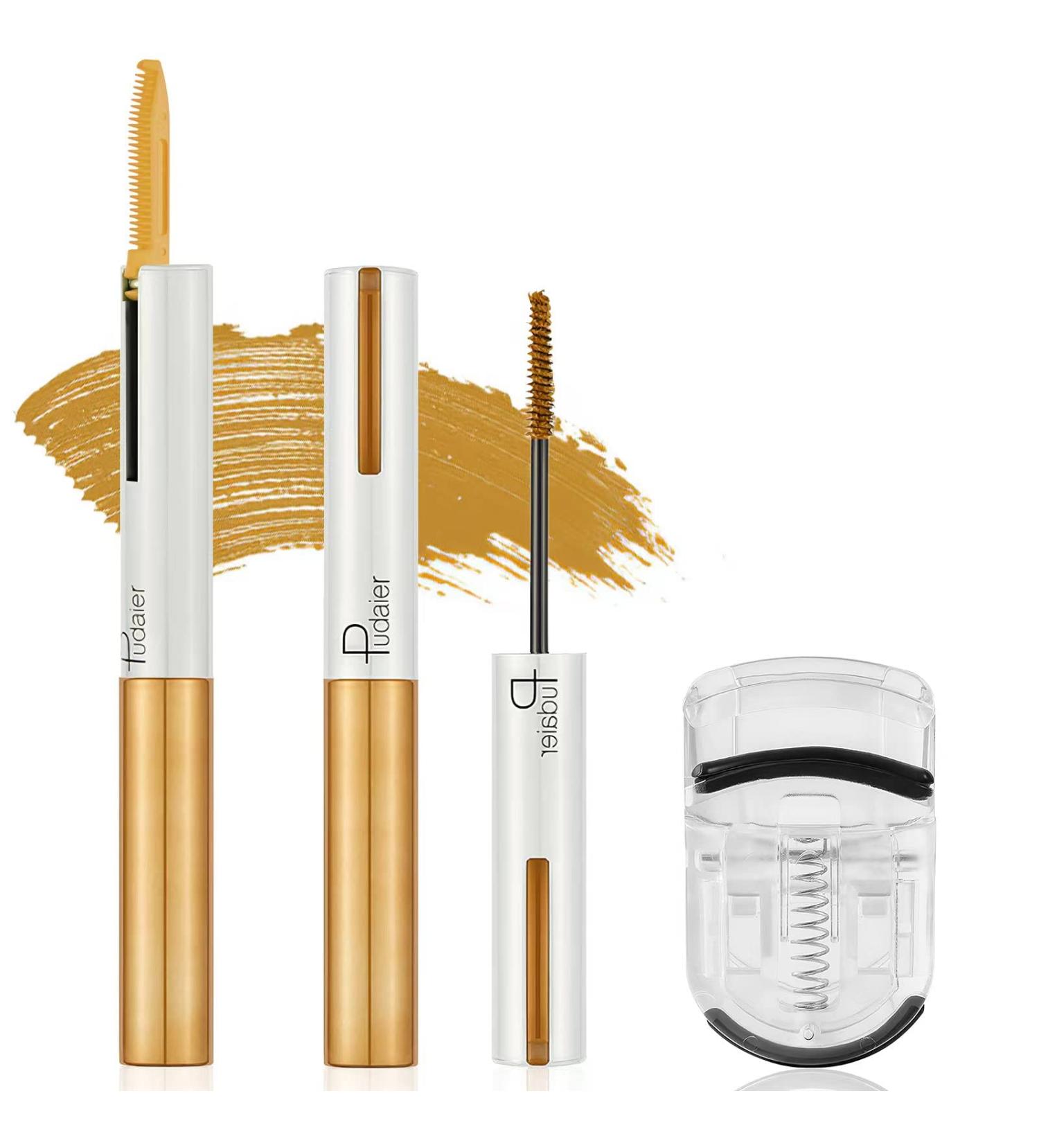 ASTARON Colored Mascara Set - Gold Mascara with Eyelash Curler | 5 Color Options | Lengthening, Defining, Volumizing | No Clumping | Lasting Eye Makeup for Party & Stage - Natural & Washable - Buy Online on GoSupps.com