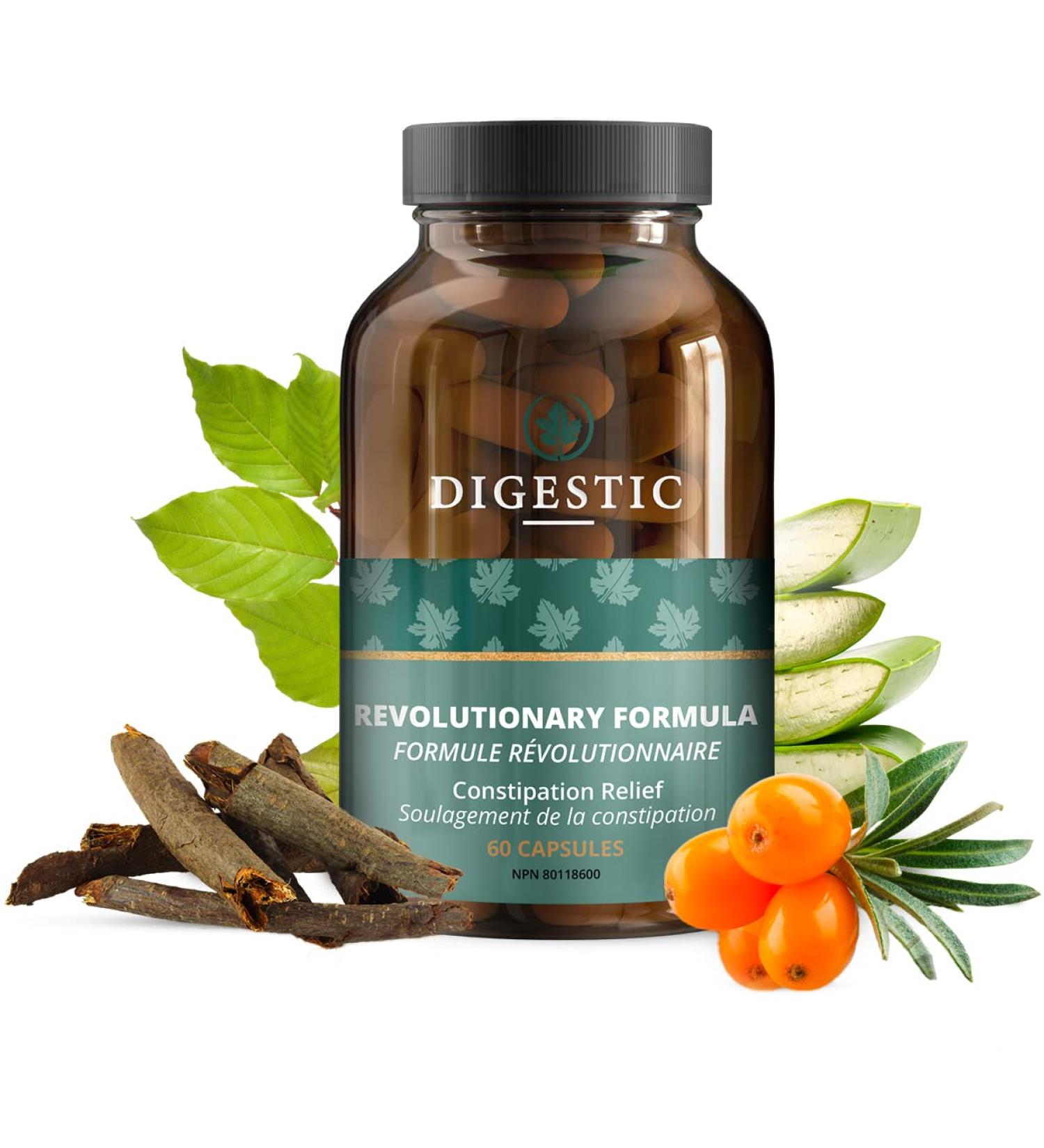 Digestic - Natural Laxative for Constipation Relief, Stool Softener for Bloating and Gas - 1 Bottle - Buy Online on GoSupps.com