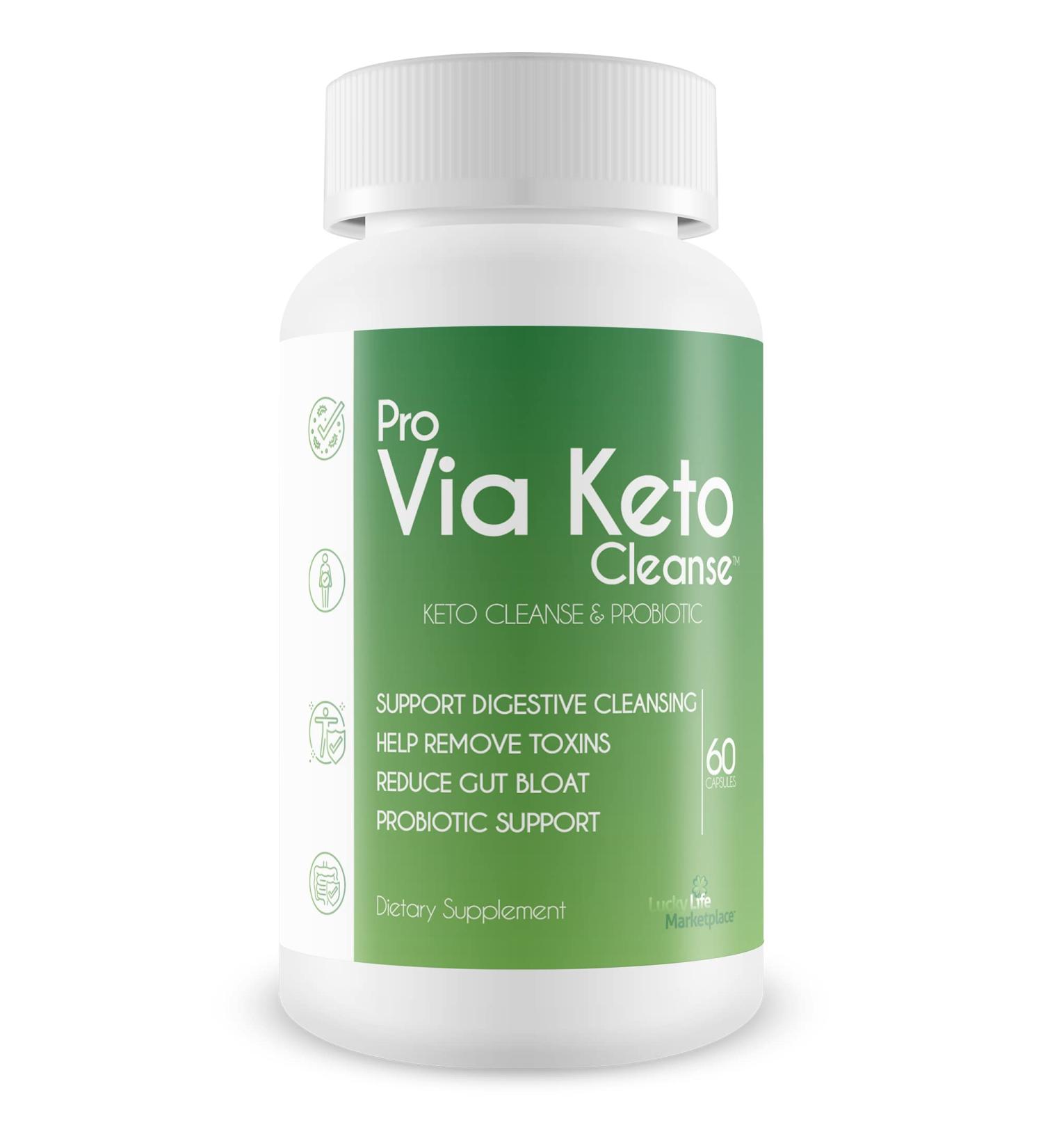 Pro Via Keto Cleanse - Plant-Based Natural Keto Cleanse with Probiotic Support for Digestive Cleansing & Detoxification - Buy Online on GoSupps.com