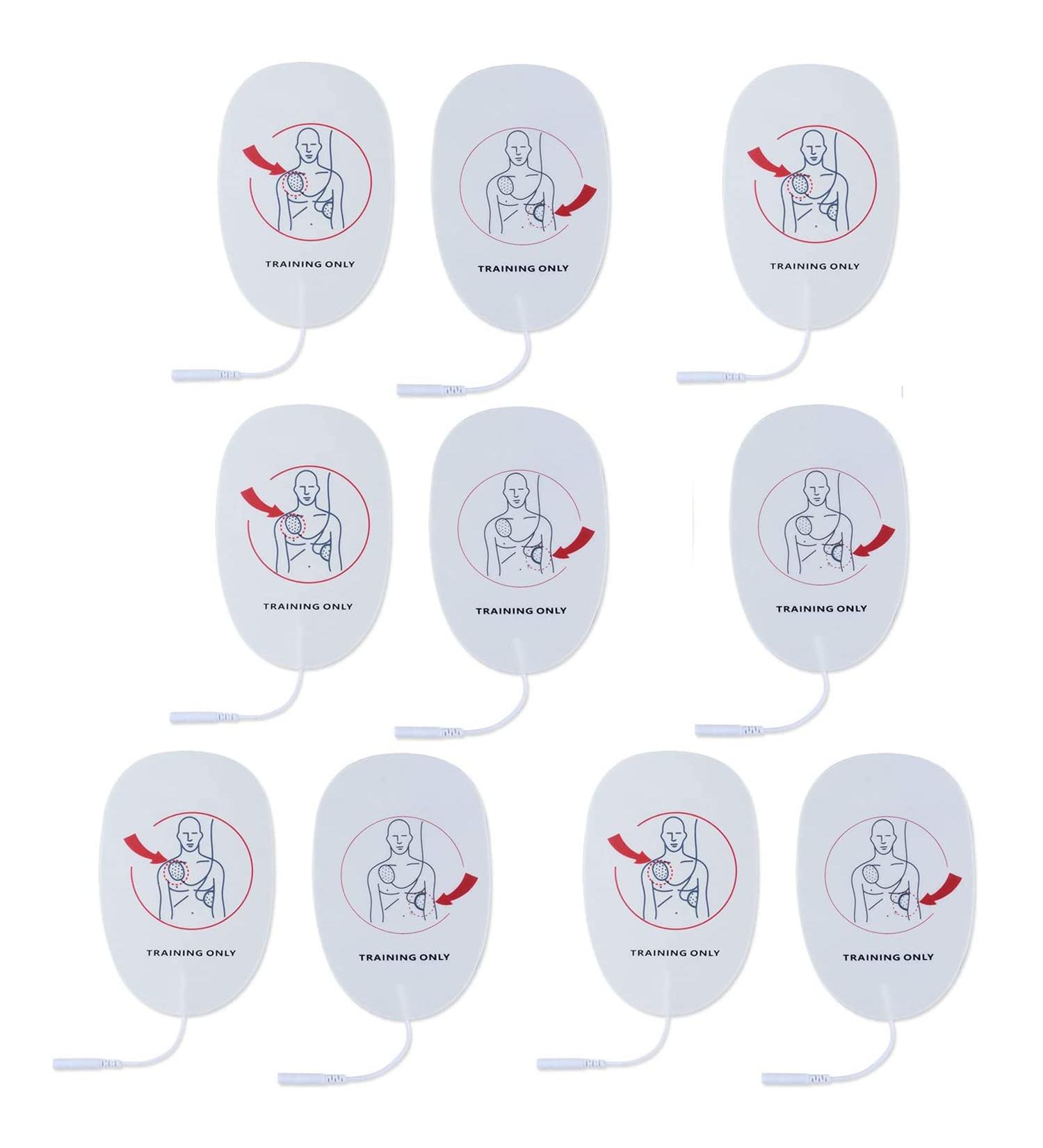 AED Training Pads Replacement Reusable for AED Trainer XFT-D0009 XFT-120C+ XFT-120C Inch (10)