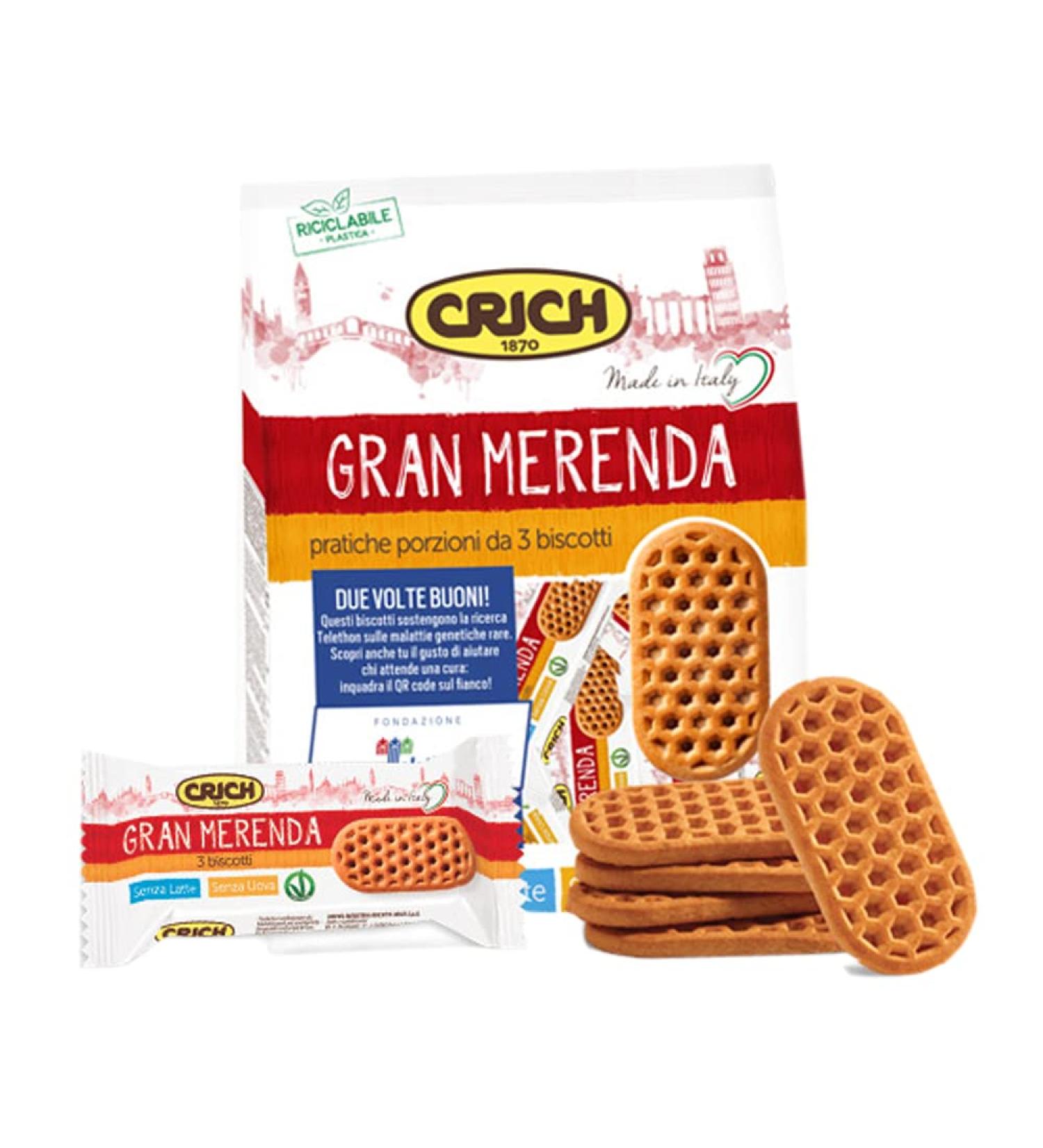  Italian Gourmet E.R. Gran Merenda Shortbread Crich Biscuits Practical Portions of 3 Biscuits 500 g Pack of 6 - Buy Online on GoSupps.com