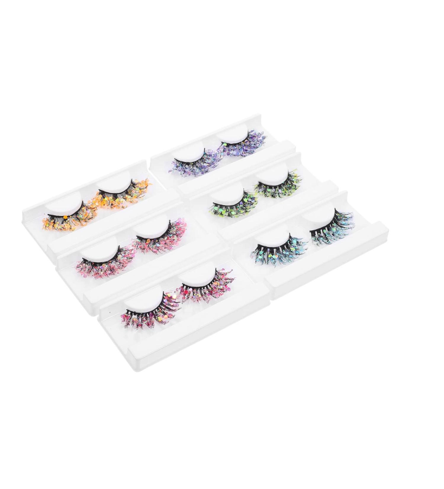 POPETPOP 6 Pairs Sequin False Eyelashes Women Fake Eyelash 3d Fake Lashes Glitter Lashes Sequin Lashes Lash Supplies False Makeup Eyelashes Sequin Diamond Artificial Fiber Girl Miss - Buy Online on GoSupps.com