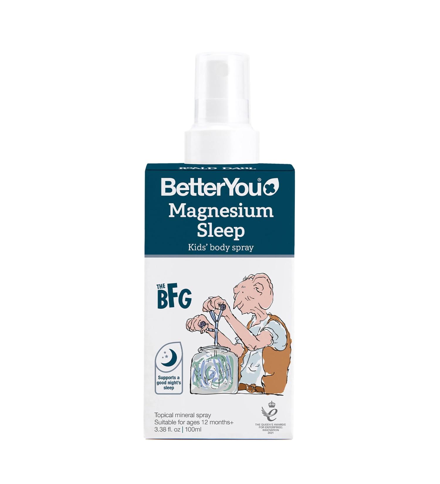 BetterYou Magnesium Sleep Kids' Body Spray - Relaxing Magnesium Chloride Spray For Kids - Promotes A Restful Sleep - Lavender Essential Oil - 3.38 oz - Buy Online on GoSupps.com