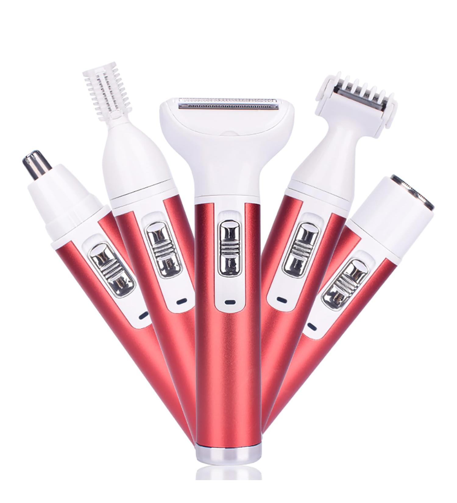 5-in-1 Women's Electric Razor - Portable USB Charging Painless Hair Removal for Face Bikini Legs & More - Buy Online on GoSupps.com