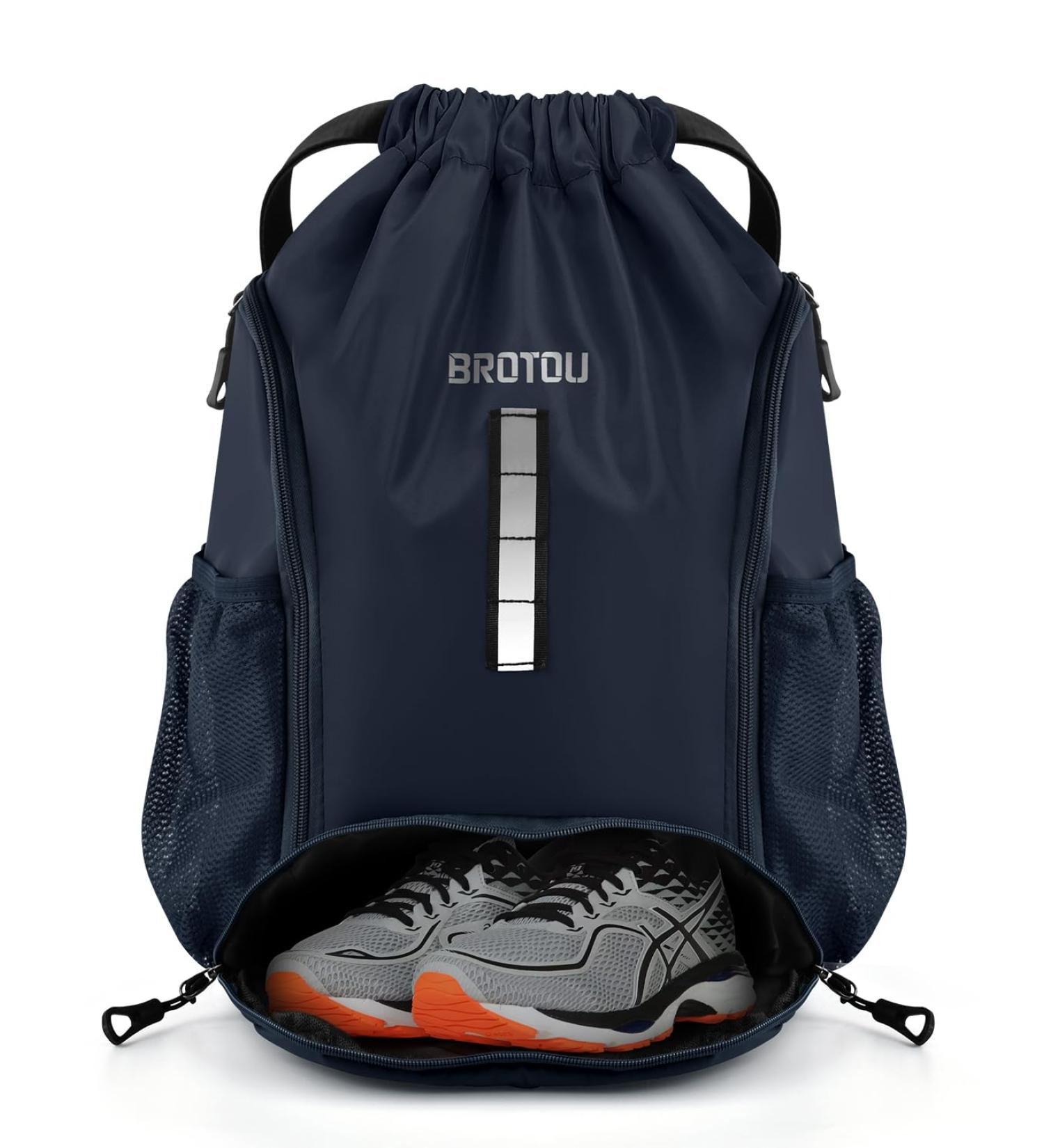 Buy Waterproof Brotou Gym Bag - Sports Backpack with Shoe Compartment for Men Women & Youth - Perfect for Football & Fitness - Dark Blue - Buy Online on GoSupps.com