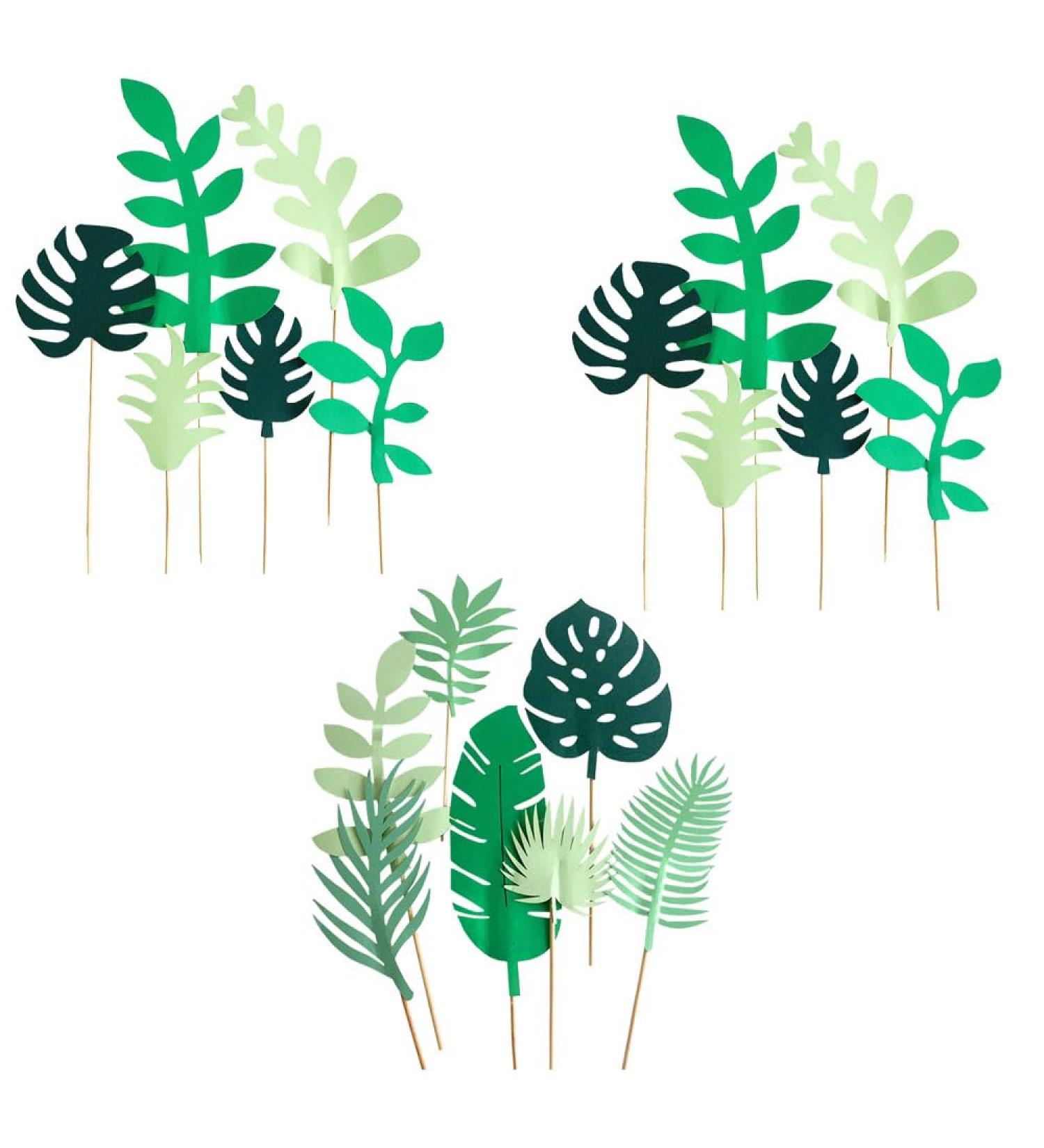 3 Set Tropical Leaves Cake Toppers Tropical Palm Leaves Cake Toppers Set Green Leaf Forest Cupcake for Adult Birthday Cake Cupcake Summer Tropical Theme Hawaii Themed Baby Shower - Buy Online on GoSupps.com