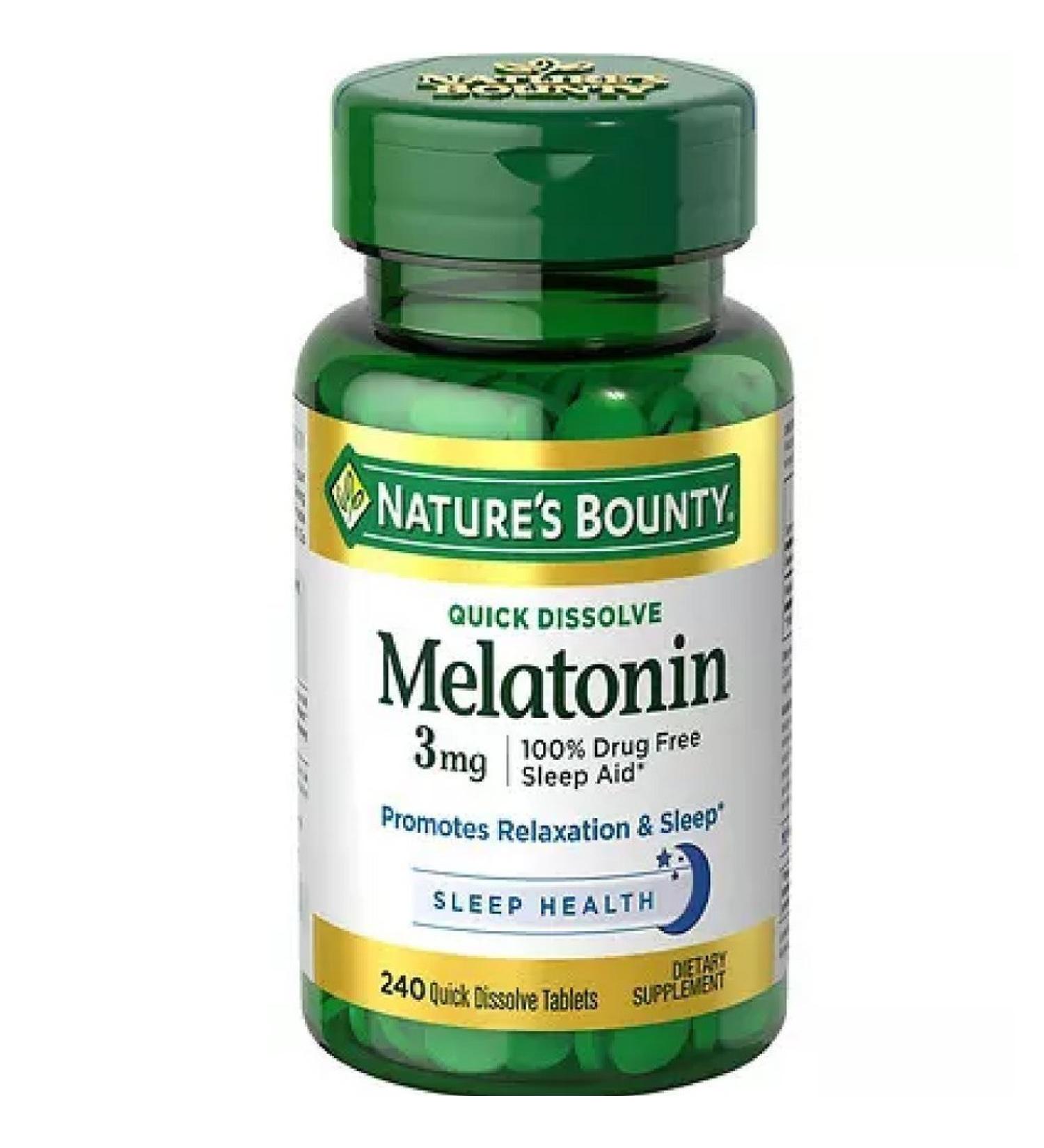 Nature's Bounty Melatonin 3 mg Tablets 120 Tablets (Pack of 2)