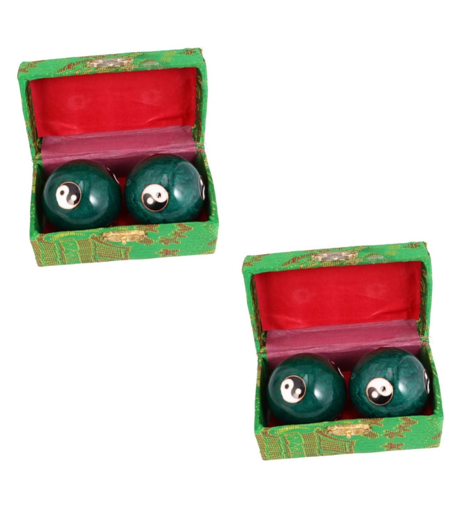 Beavorty 2 Pairs of Health Balls - Chinese Cloisonne Massage Balls for Wellness & Yoga | Hand Massage & Stress Relief - Buy Online on GoSupps.com