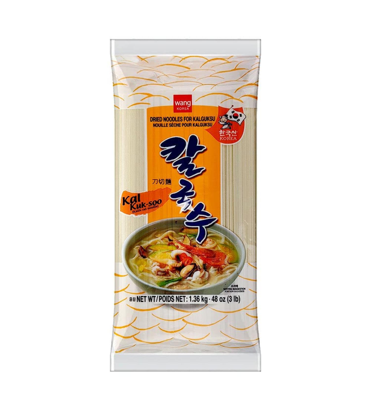 Wang Brand Asian Style Dried Noodles for Kal Kuk-soo (Knife cut noodle) 1.36kg/3lb