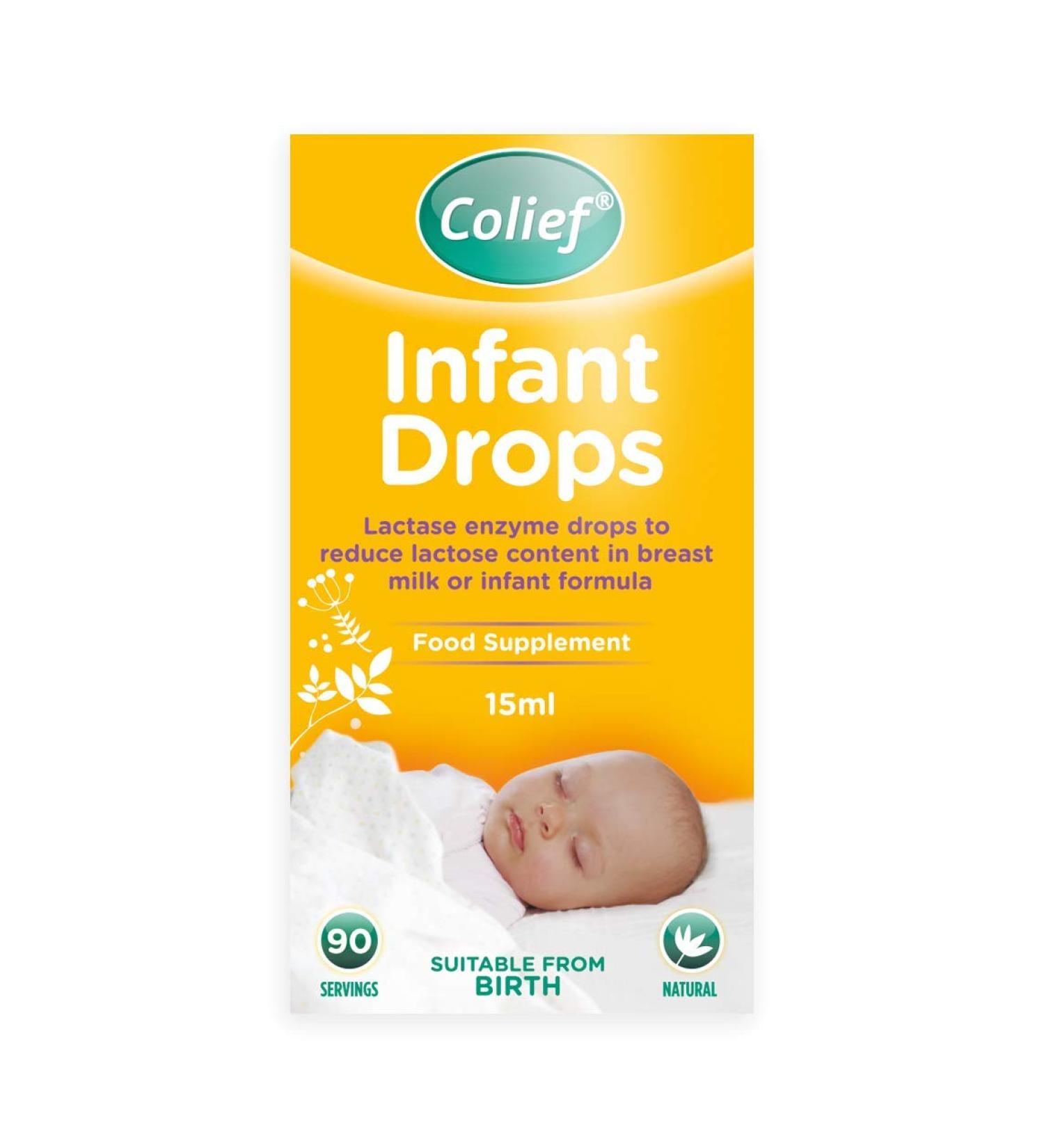 Colief Infant Drops - 15ml Lactase Enzyme to Reduce Lactose in Breast Milk & Formula - Buy Online on GoSupps.com