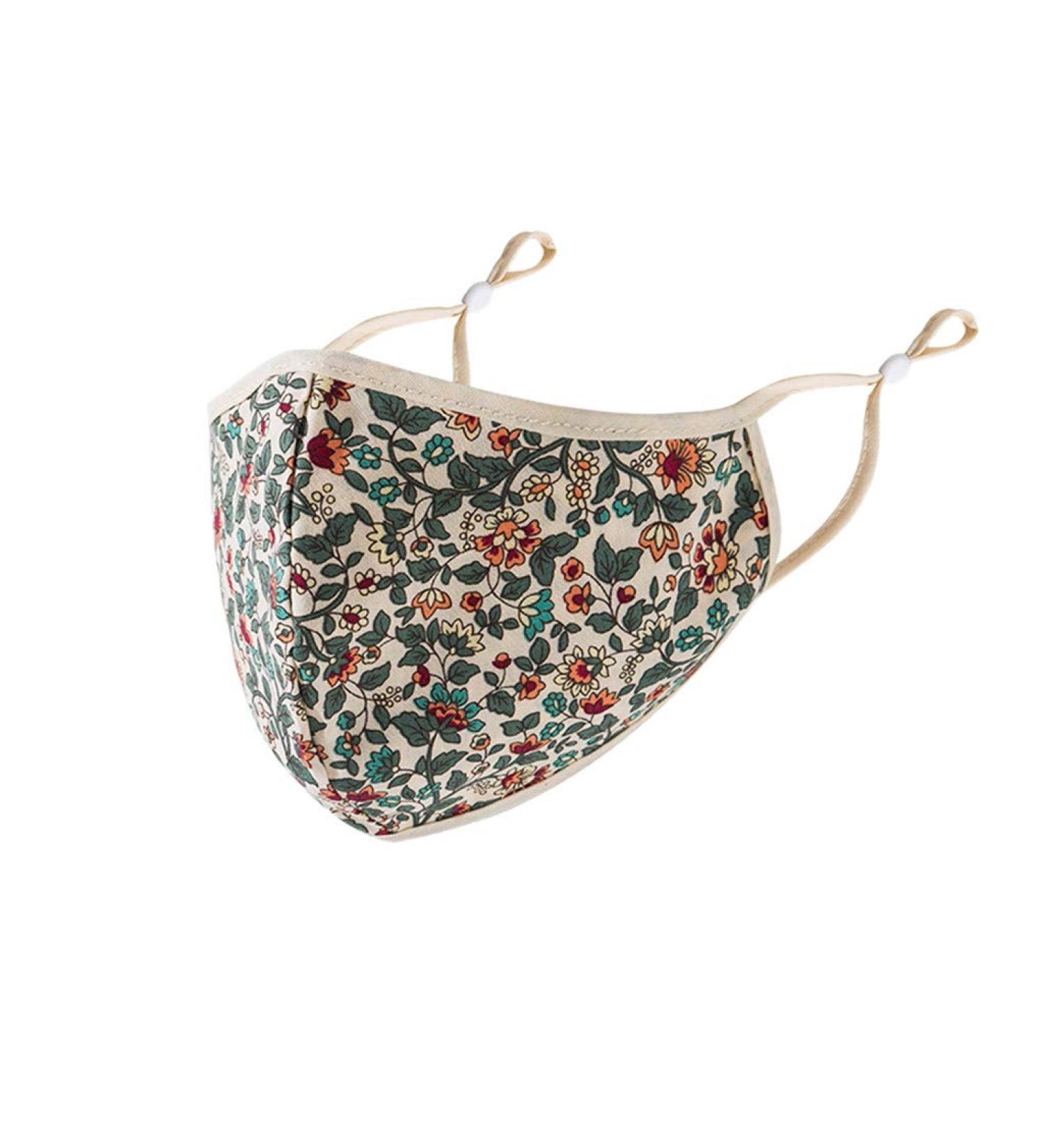 Buy Amyglin Facial Protection Cotton Mask - Washable Reusable Adjustable Breathable Dustproof with Flower Pattern | Ideal for Outdoor Sports - Unisex - Buy Online on GoSupps.com