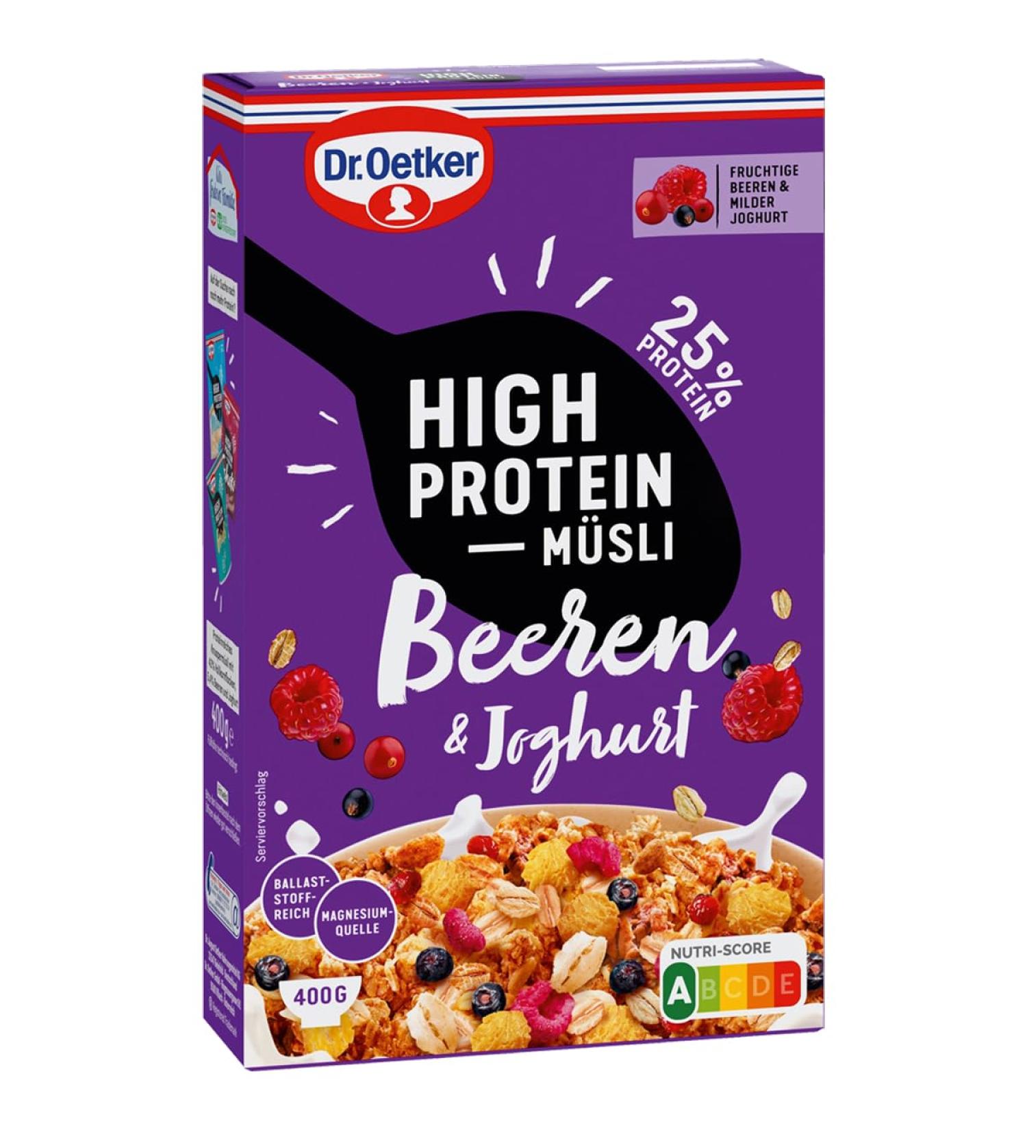Dr. Oetker High Protein Berries & Yogurt Soft Muesli to taste 400 g.