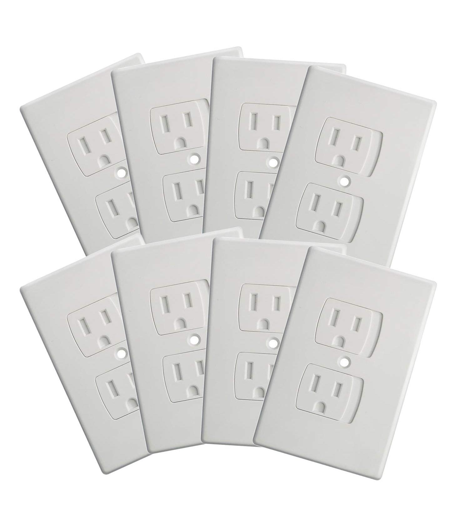 8 Pack Upgraded Self Closing Electrical Outlet Covers | Baby proofing Safety Universal Wall Socket Plate | Automatic Sliding Cap Cover Standard Wall Outlet Covers (8 Pack) - Buy Online on GoSupps.com