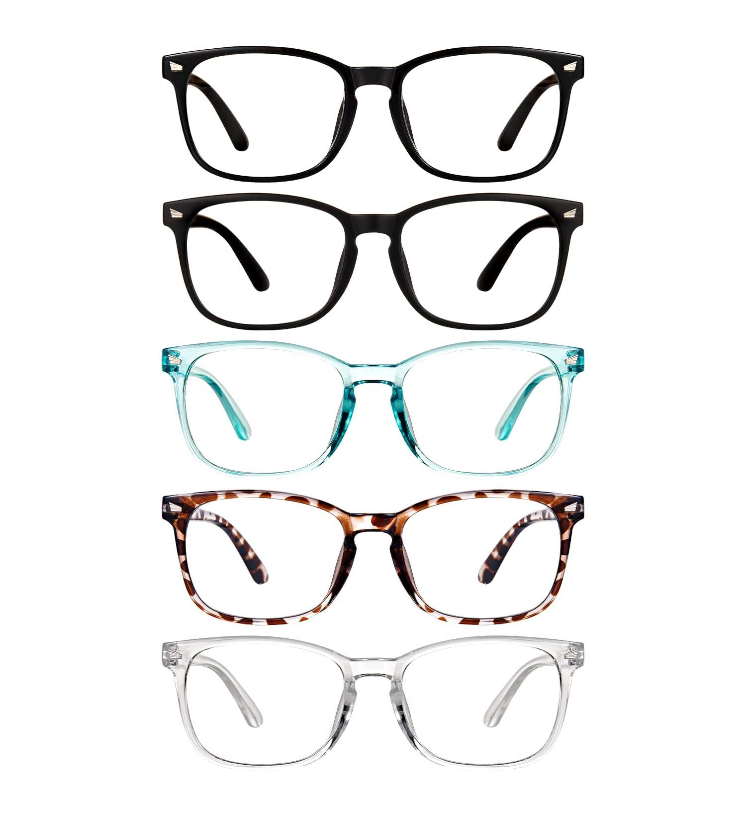 CHEERS DEVICES 5 Pack Blue Light Blocking Computer Readers 1.5x - Anti Glare Eyeglasses for Women Men - 52mm Mix Color - Buy Online on GoSupps.com