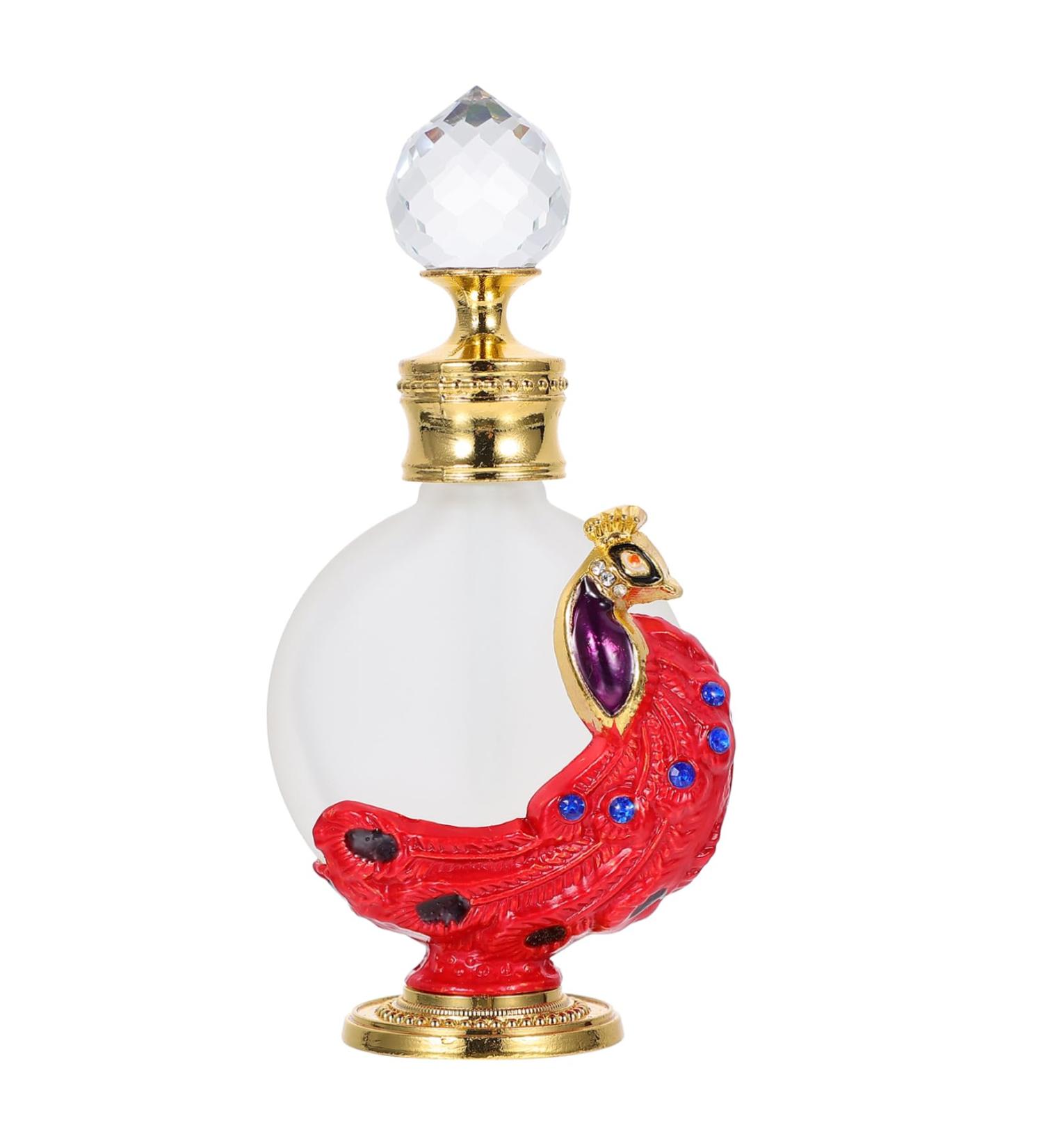 Didiseaon 1pc Peacock Essential Oil Bottle Cosmetic Travel Containers Gold Decor Travel Dispenser Rhinestone Decor Egyptian Decor Retro Decor Perfume Bottle Red Glass Ornaments - Buy Online on GoSupps.com