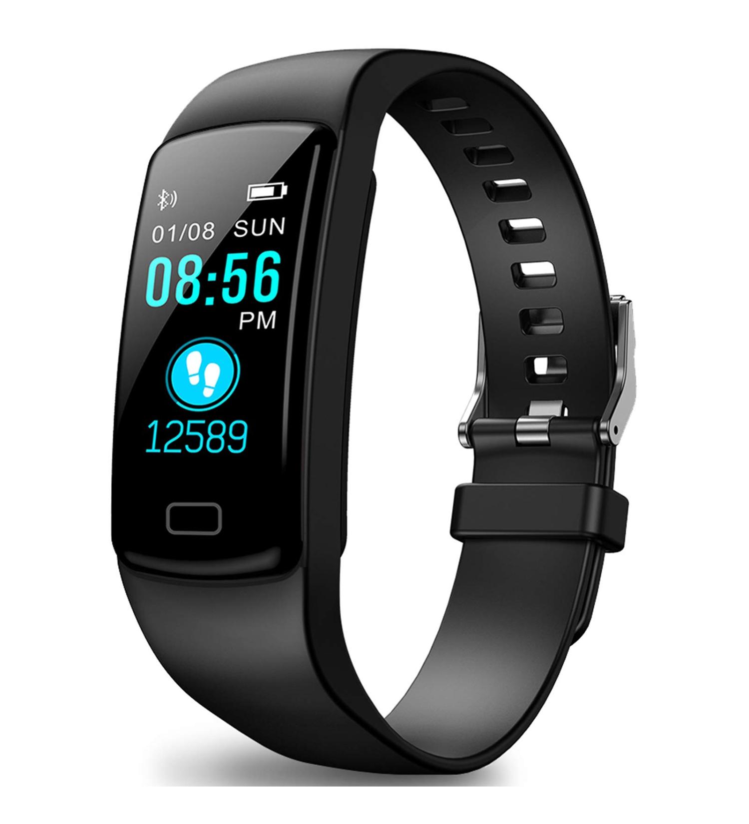 PUBU Fitness Tracker | Heart Rate Monitor Activity Tracker IP68 Waterproof | Sleep Monitor | Step Counter Pedometer | Health Exercise Watch for Women Men | Black - Buy Online on GoSupps.com