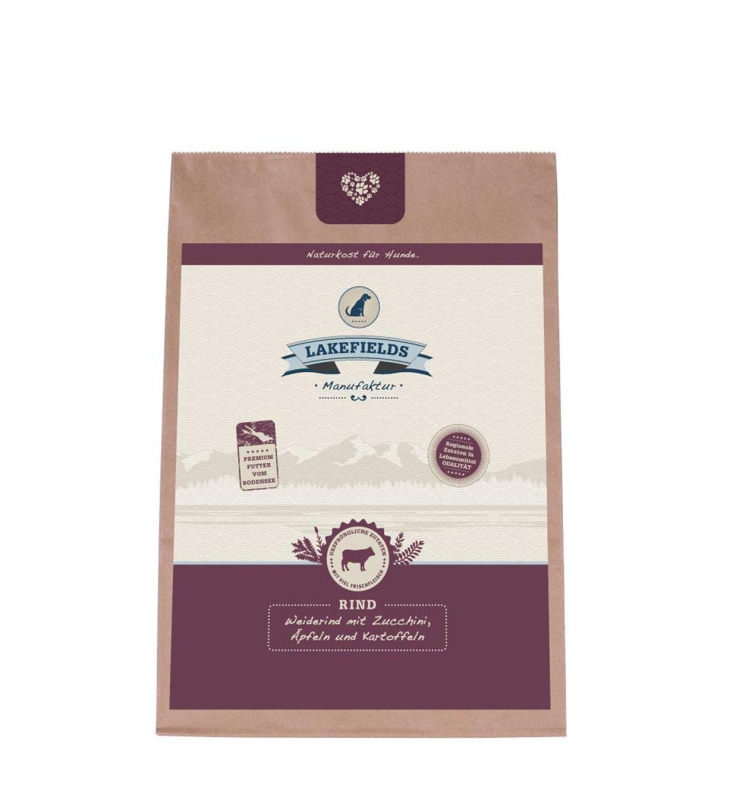 LAKEFIELDS Beef Dry Meat Menu - For Adult Dogs - 4 x 1 kg - Complete Grain-Free Food - Beef Meat and Offal