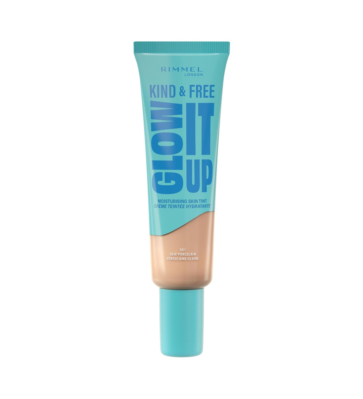 Rimmel Rimmel London Kind & Free GLOW IT UP Moisturizing Foundation 001 Fair Porcelain Soothes sensitive skin Healthy and luminous color All-day hydration 30 ml