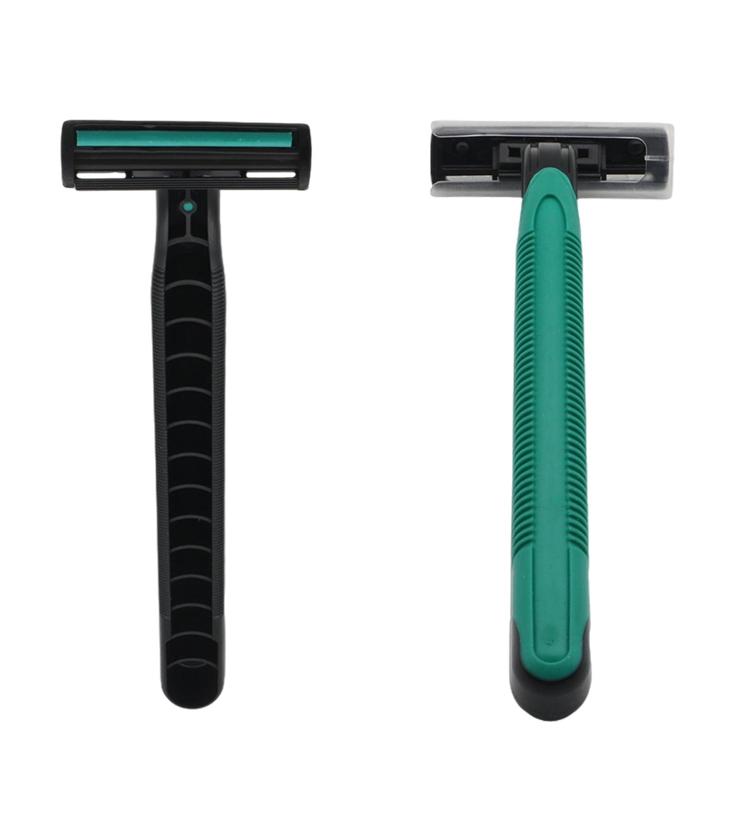 100 Pcs Disposable Razors - Twin Blade Stainless Steel Individually Wrapped for Men & Women - Bulk Travel Razors with Safety Cap - Buy Online on GoSupps.com