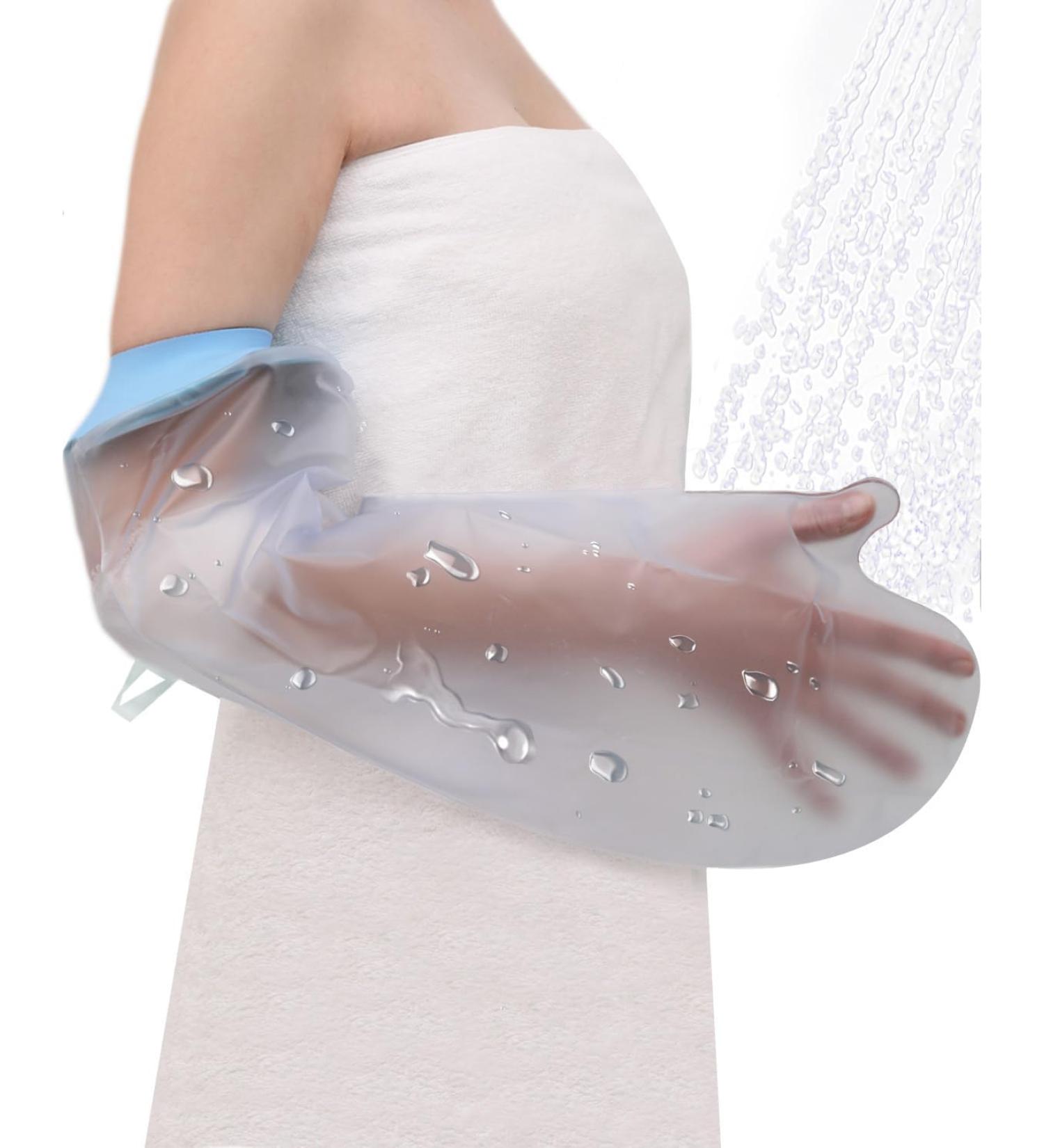 Naletie Waterproof Cast Cover Arm Reusable Adult Short Arm Cast Cover for Shower Arm Hand Cover for Shower Dressing Bandage Protector Watertight Protection for Broken Arm Finger Wrist (Blue)