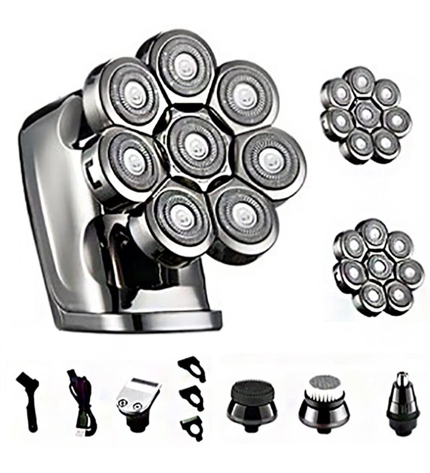 Buy 8-Blade Digital Display Electric Head Shaver for Bald Men - Rechargeable Multi-Function Razor with USB Charging | Perfect for Self-Shaving & Grooming - Buy Online on GoSupps.com