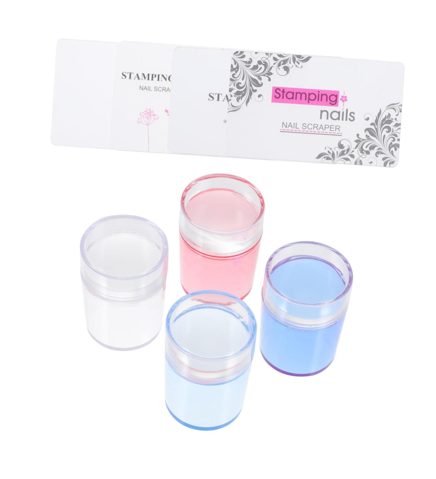 Ipetboom 4 Sets Nail Art Silicone Stamp Metal Scraper Tool Nail Beauty Accessory Metal Stamp Para U as Nail Gel Handheld Nail Art Tools Gel for Nails Safe With Cover Nail Clippers - Buy Online on GoSupps.com