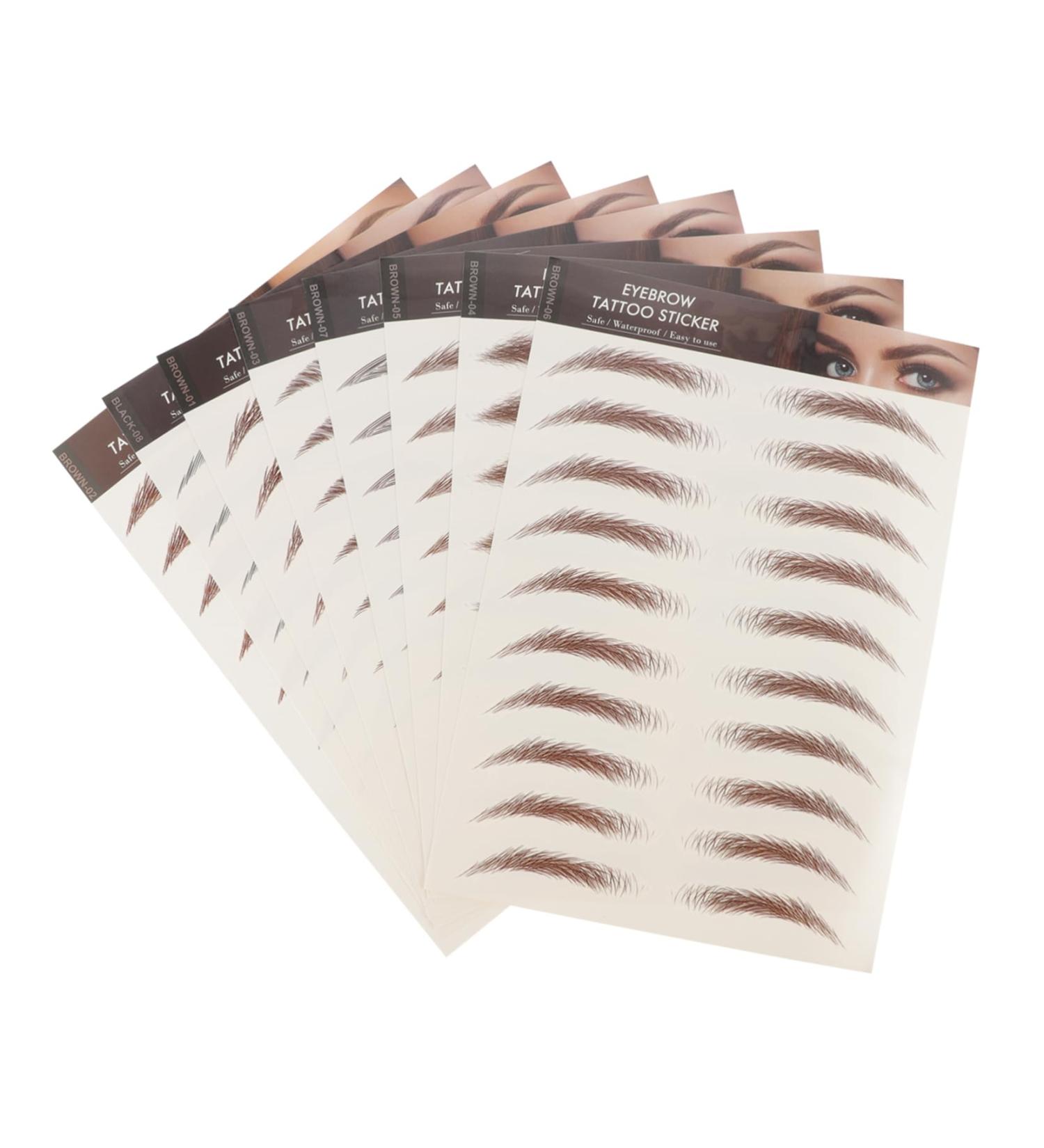 FRCOLOR Eyebrow Sticker Decor 8 Sheets Imitation Eco Eyebrow Sticker Waterproof Makeup Eyebrow Sticker 6d Cosmetic Applique - Buy Online on GoSupps.com