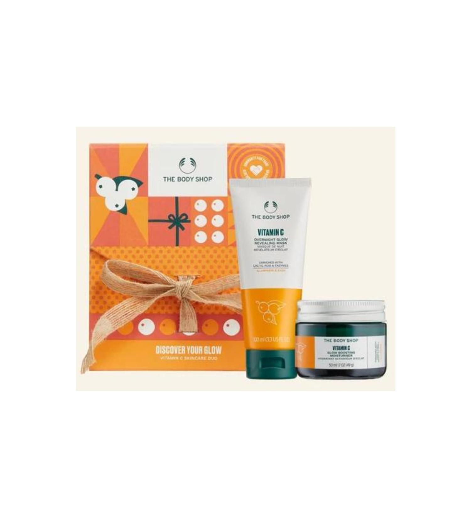 The Body Shop Discover Your Glow Vitamin C Skincare Duo - 50ml Glow Boosting Moisturiser + 100ml Overnight Mask - Buy Online on GoSupps.com