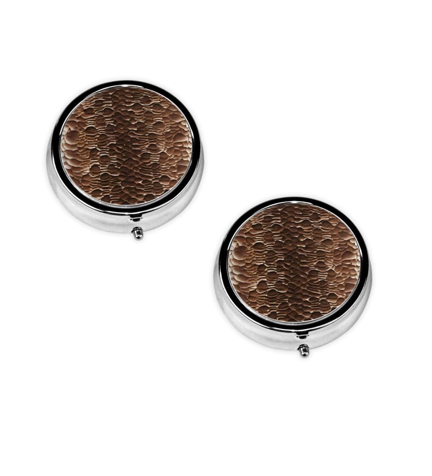 Snake Skin Printed Mini Round Pill Box | 3 Compartment Travel Organizer | Portable Medicine Pill Case for Home & Office - Buy Online on GoSupps.com