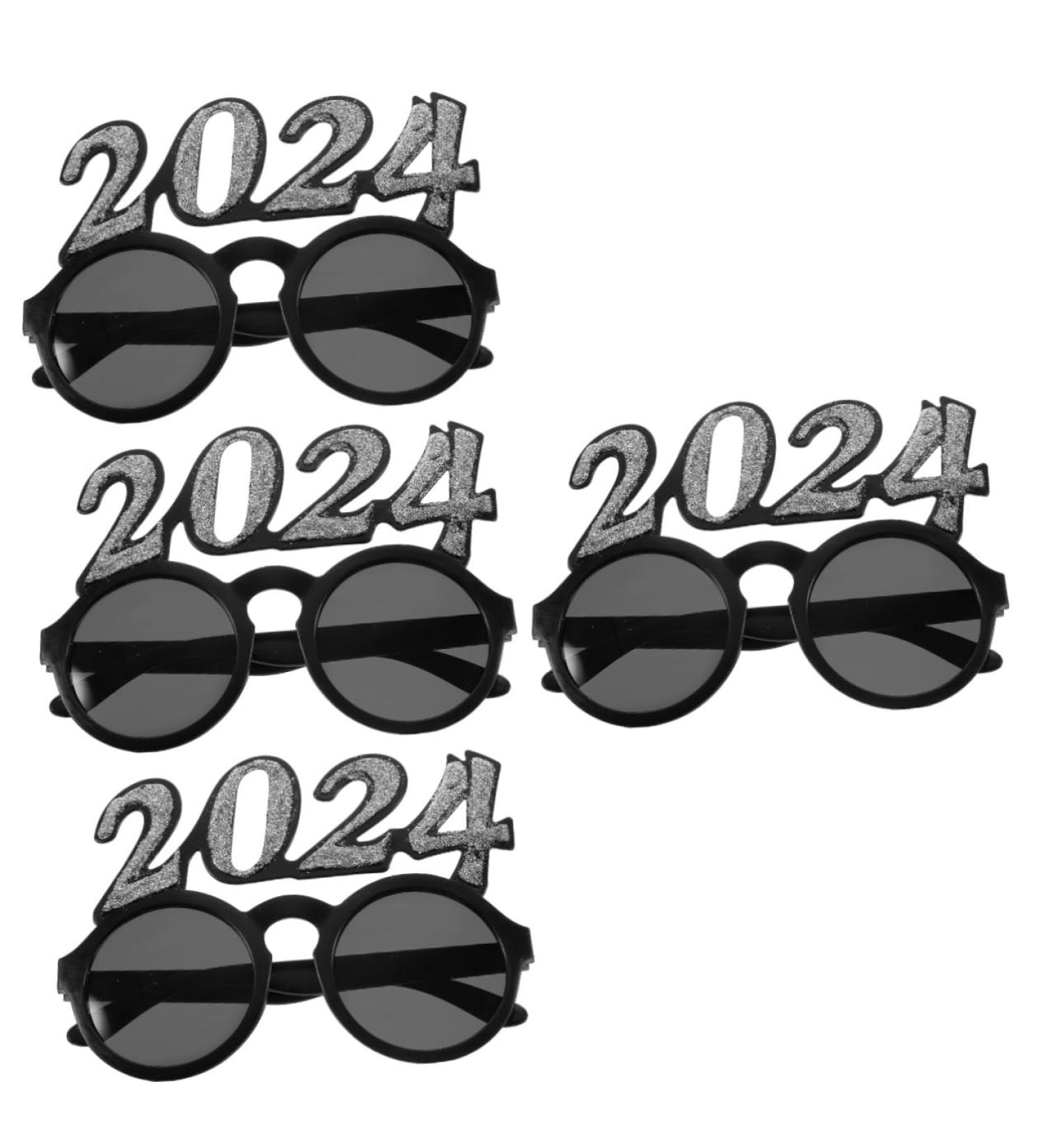 HOMSFOU 4pcs 2024 Photobooth Props Funny New Year Photo Funny Photo Props Happy New Year Glasses 2024 Camera 2024 Modeling Eye Wear Soft Toy Dog Guinea Pig Ball New Year's Eve Pc Frame - Buy Online on GoSupps.com