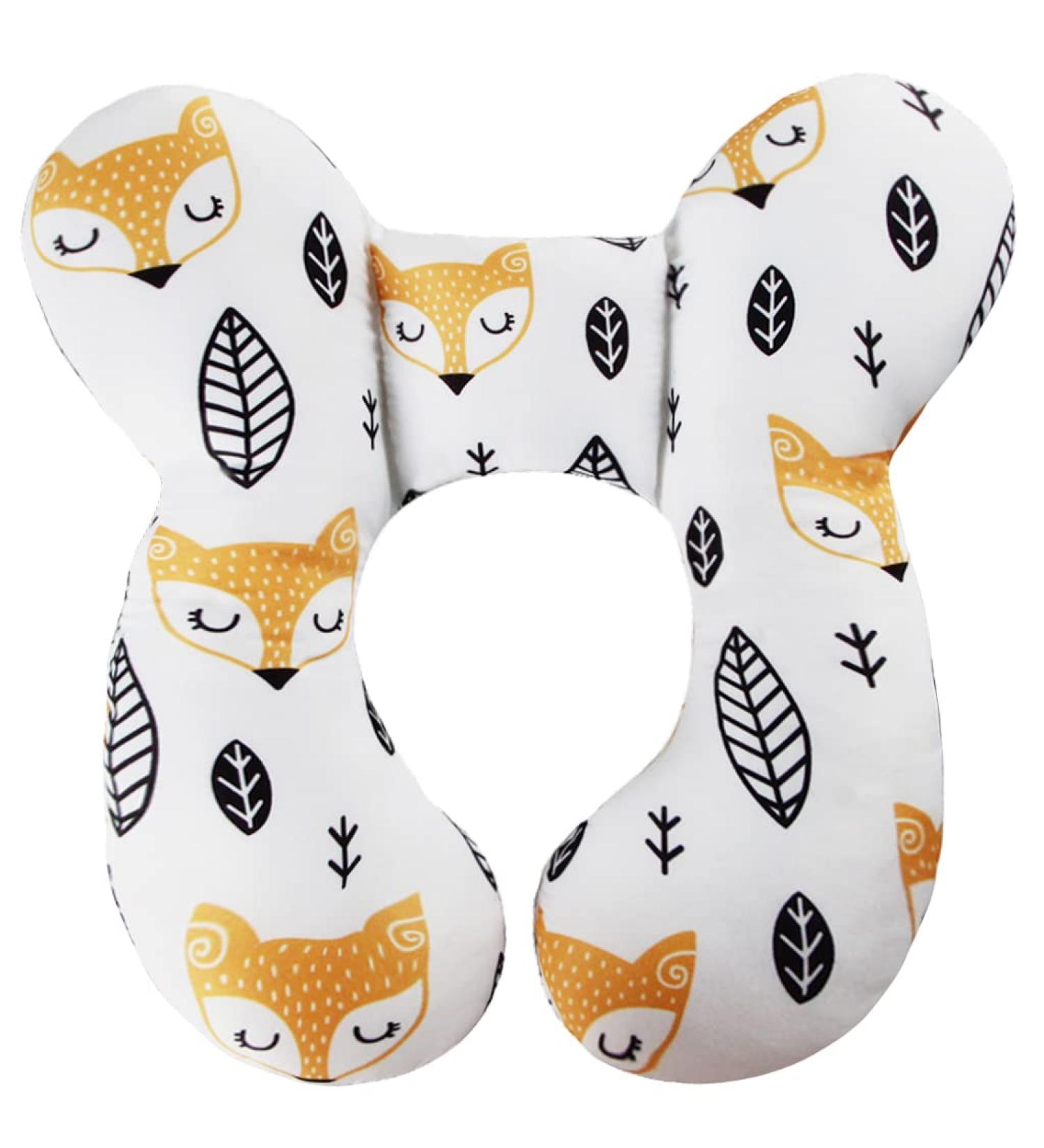 KAKIBLIN Baby Travel Pillow - Neck & Head Support for Car Seat, Pushchair - Yellow Fox Design - Buy Online on GoSupps.com
