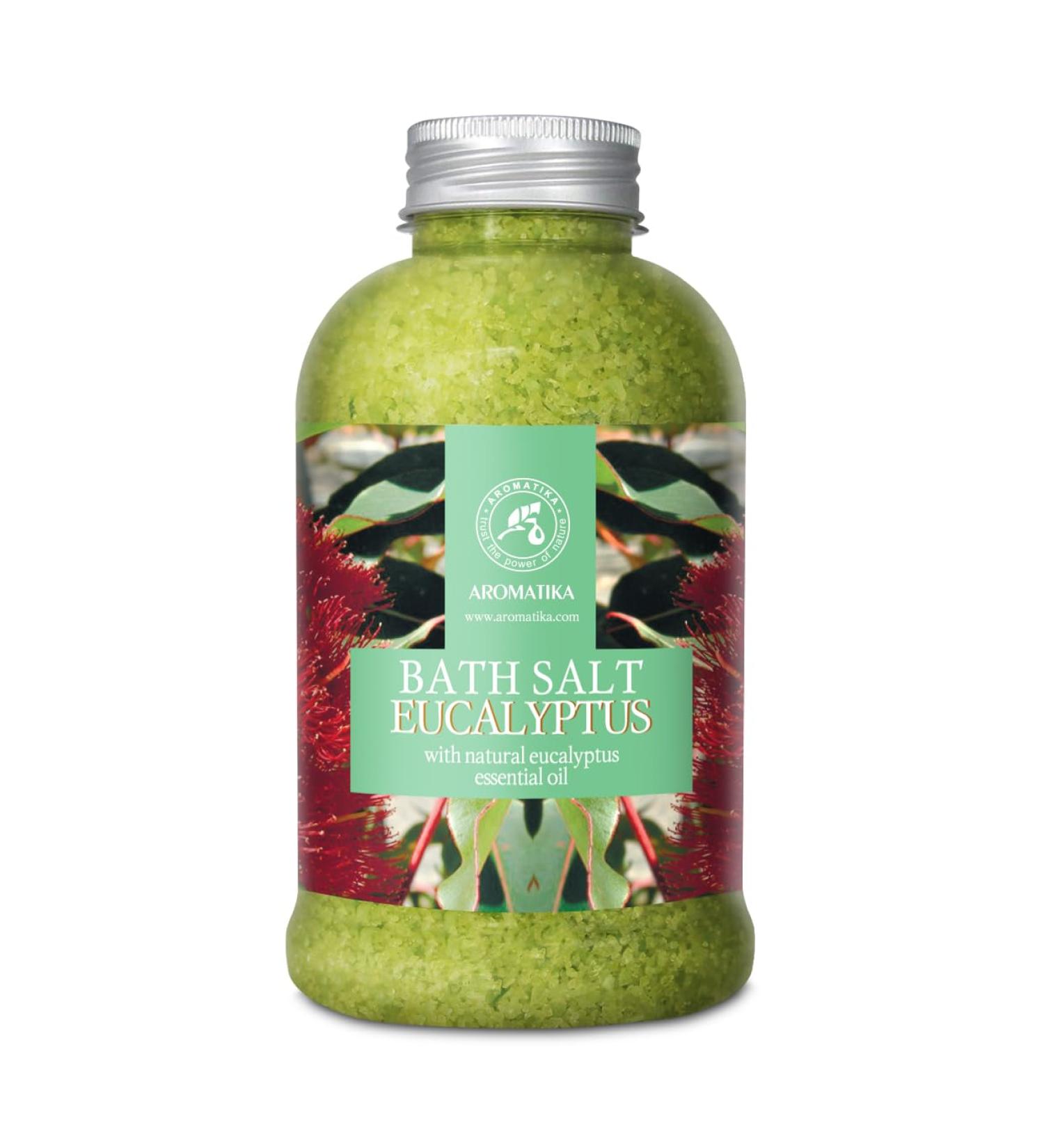 Premium Eucalyptus Bathing Salt 600g - Relaxation & Stress Relief with Natural Sea Salt & Essential Oils - Ideal for Sleep Cold Relief & Swim Additive - Buy Online on GoSupps.com