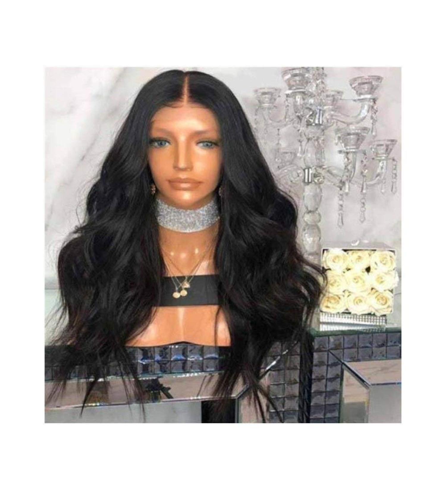 BGHJUE Black Loose Curly Lace Front Wig - Long Synthetic Full Wig for Women | Daily Wear & Stylish Looks - Buy Online on GoSupps.com
