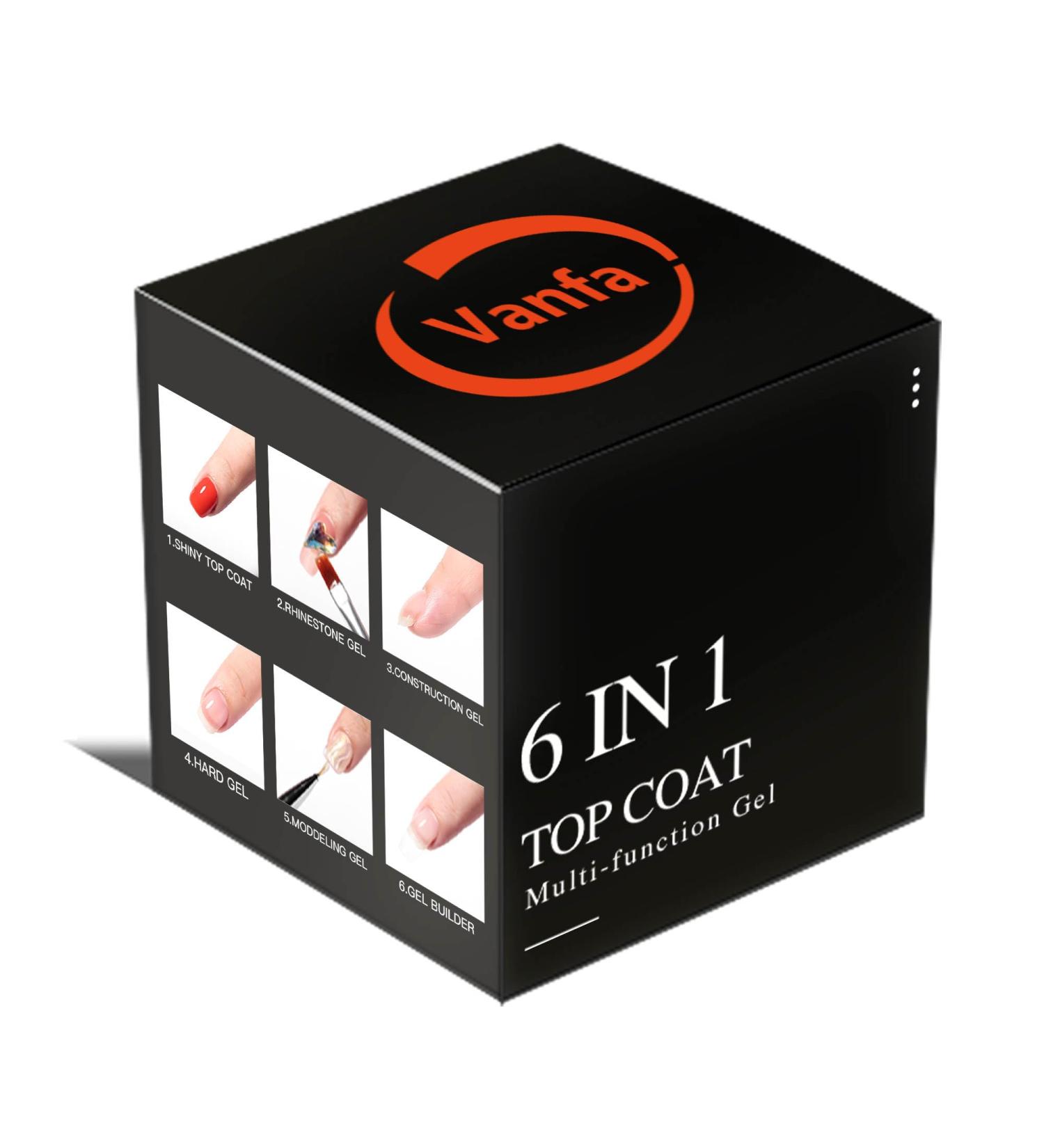 6-in-1 Top Coat Multi-Function Gel for Nail Extensions | Rhinestone Builder Gel - Ideal for DIY Nail Art - Buy Online on GoSupps.com