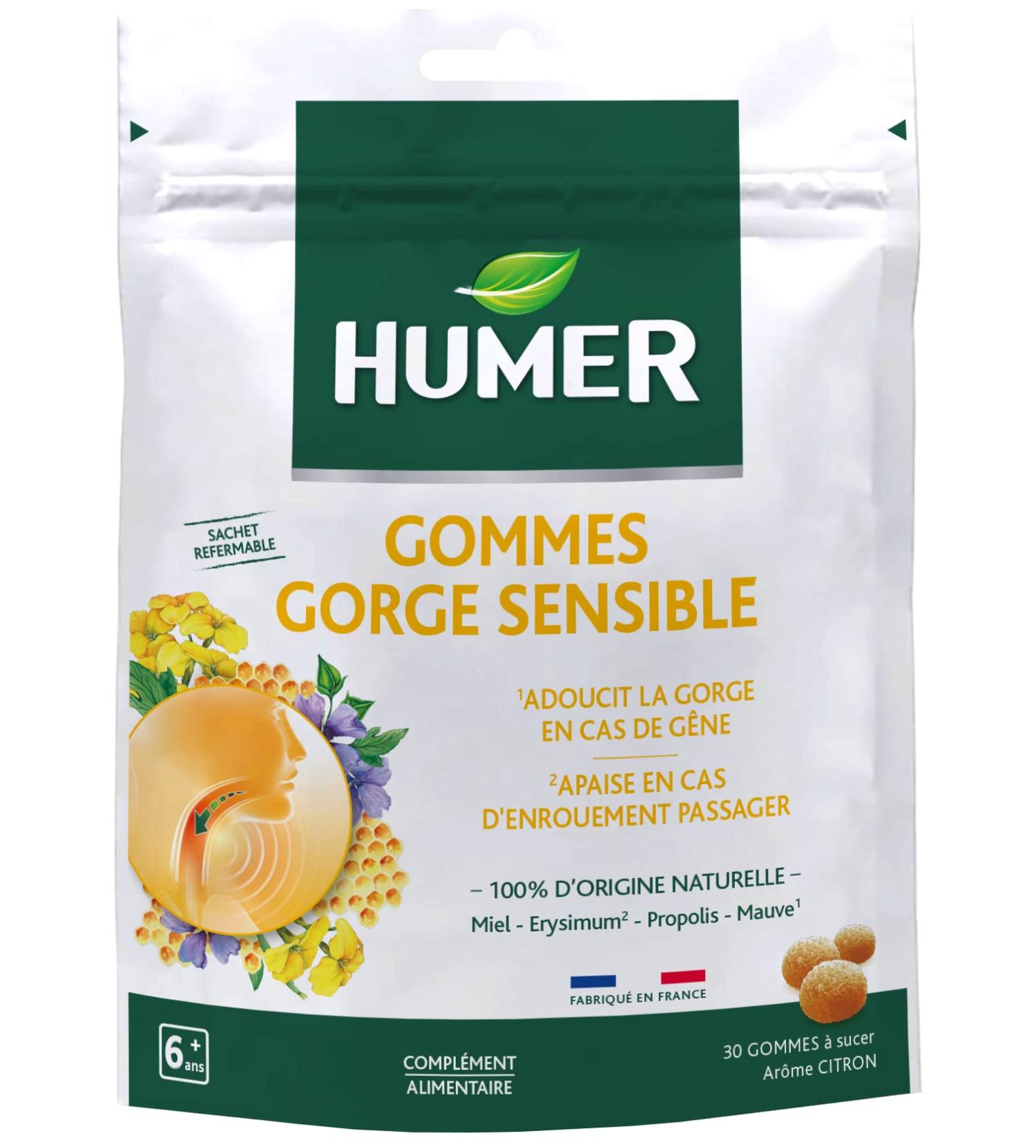 Humer - Sensitive Throat Erasers - Lemon Flavor - From 6 years old - Resealable & Recyclable Bag of 30 Erasers - Buy Online on GoSupps.com