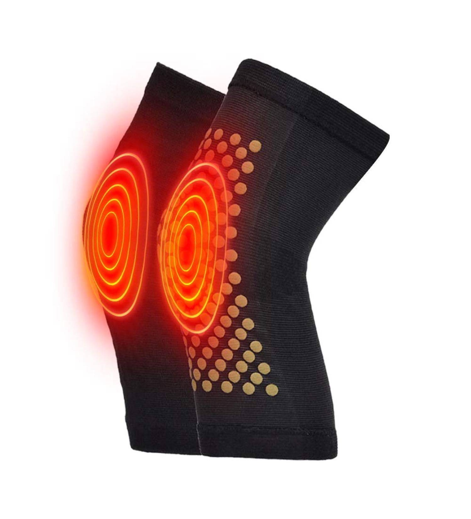 Bticx Self-Heating Wormwood Knee Braces - Black Knee Support for Injury & Pain Relief - Men and Women - Buy Online on GoSupps.com