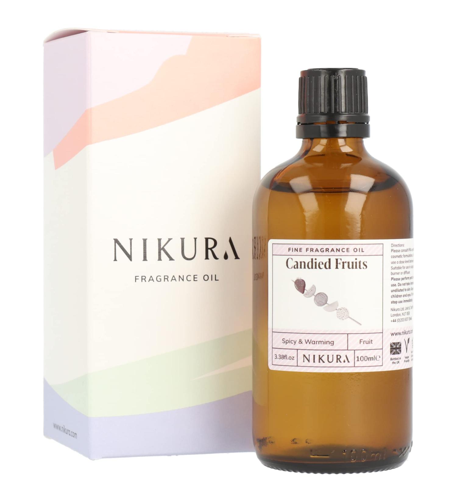Nikura Candied Fruits Fine Fragrance Oil - 100ml | Ideal for Soap, Candle, Wax Melts & Diffuser | Bath Bombs, Perfume & Scents | Vegan & UK Made - Buy Online on GoSupps.com