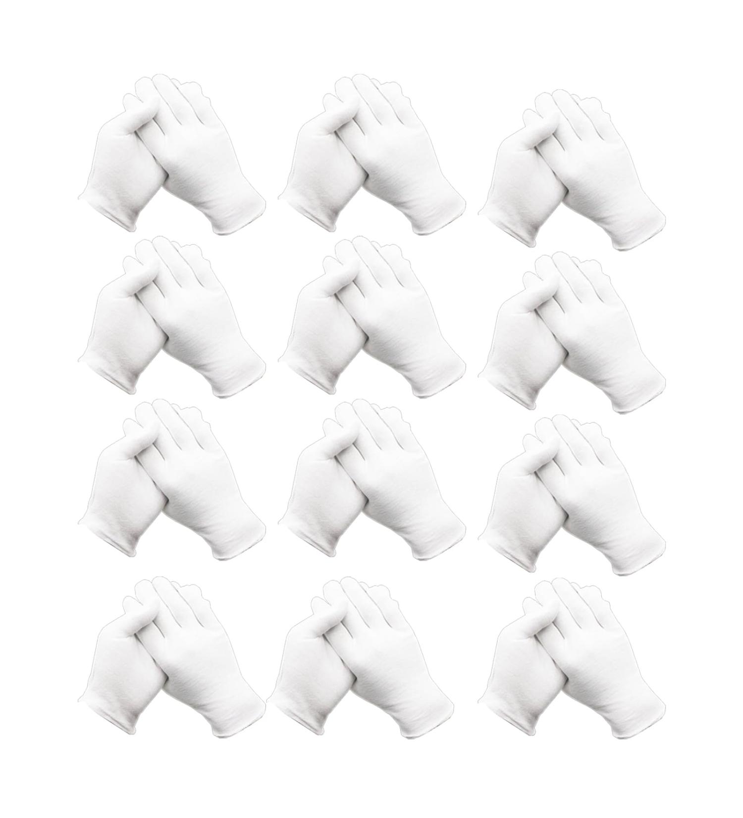 Landrain 12 Pairs of Breathable White Cotton Gloves Soft Fabric Gloves White Cotton for Multi-Purpose - Buy Online on GoSupps.com