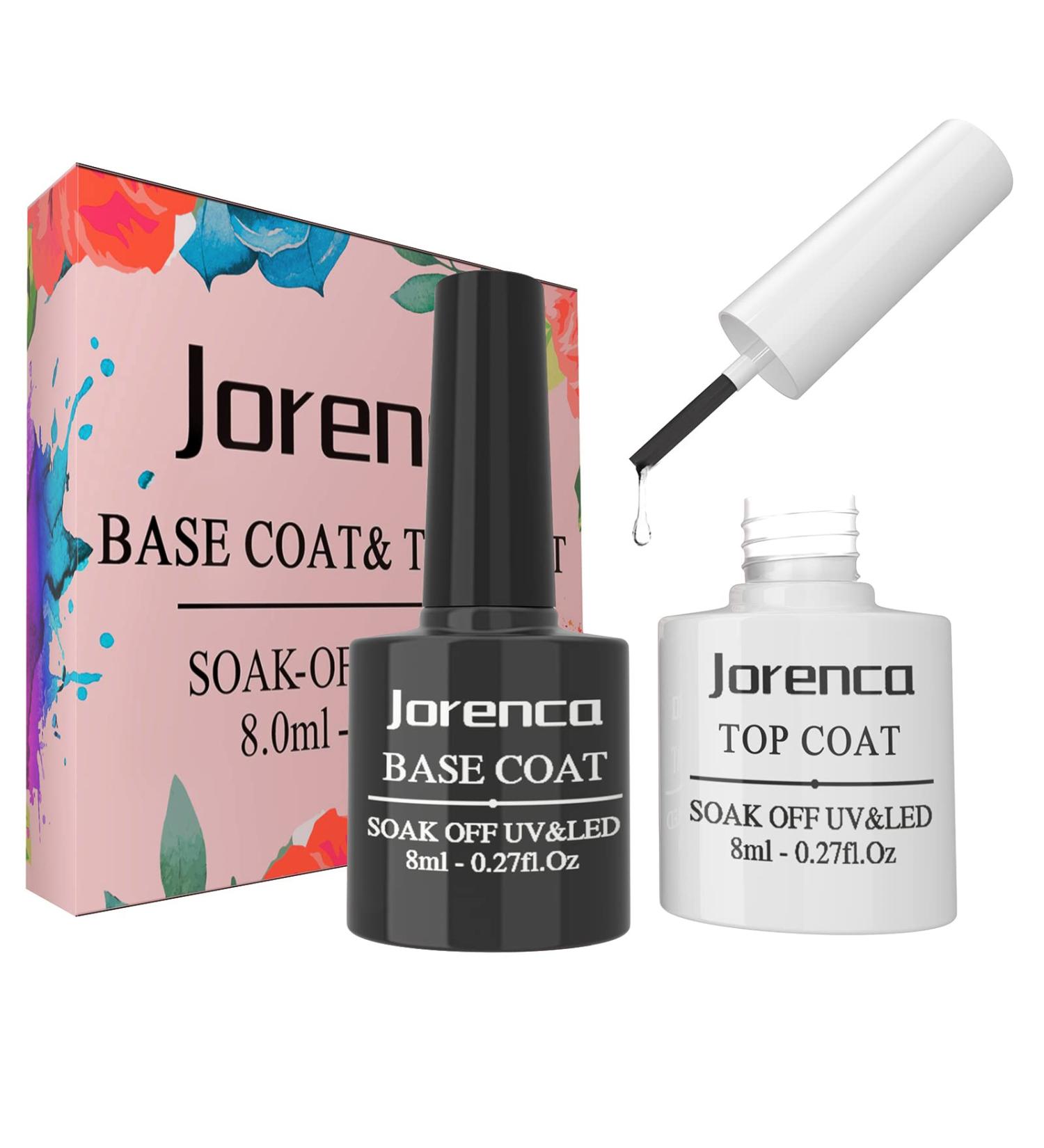 Clear Gel Nail Polish Top Coat Set - No Wipe Base & Top Coat Kit for Salon-Quality Manicures - 2 Pcs 8ml - Buy Online on GoSupps.com