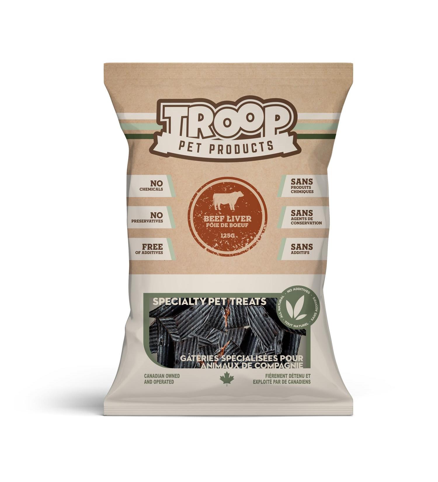 Troop Pet Products Beef Liver Fully Natural Single Ingredient Canadian Dehydrated Training Treat (125g) 125 g (Pack of 1) - Buy Online on GoSupps.com