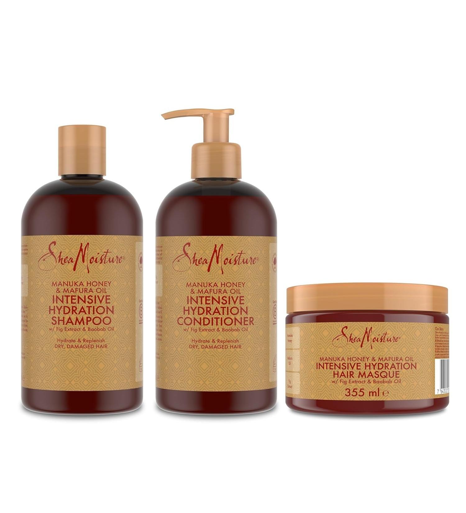 Unilever SheaMoisture Shampoo and Conditioner for damaged hair Raw Shea Butter Shampoo 1x 384 ml Conditioner 1x 384 ml 2 pieces - Buy Online on GoSupps.com