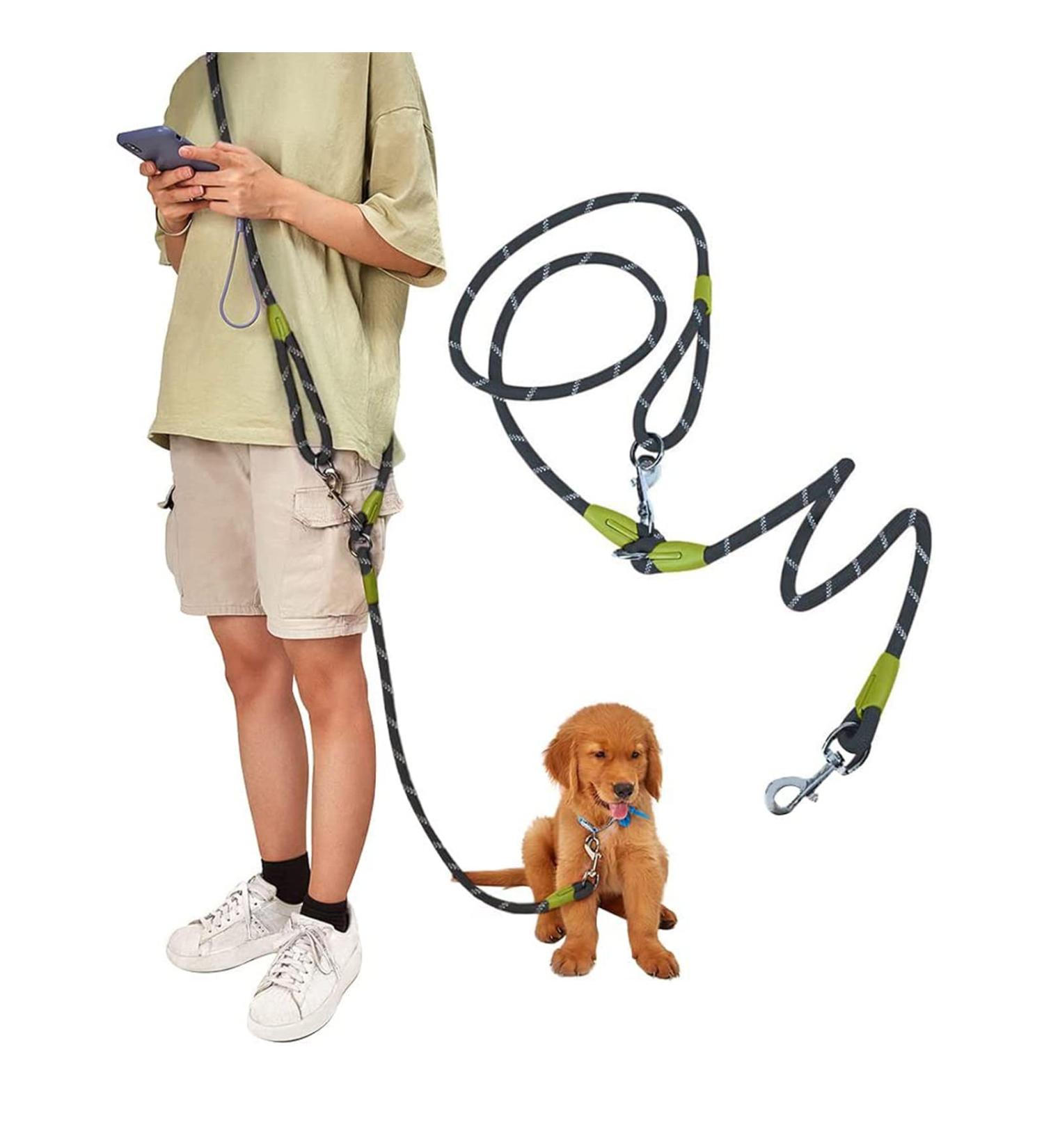 Hands-Free Dog Leash for Large Dogs - 220cm Reflective Crossbody Leash for Jogging & Running - Perfect for Medium & Small Dogs - Black - Buy Online on GoSupps.com