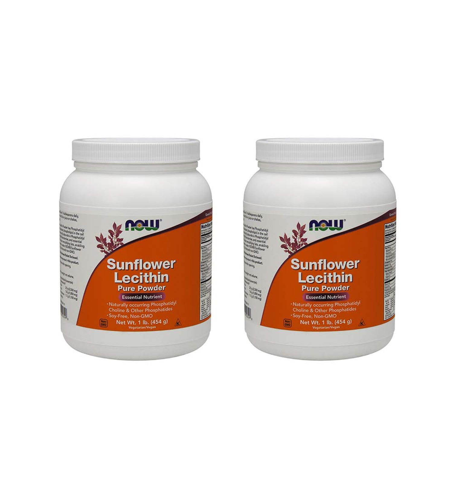 NOW Foods Sunflower Lecithin Pure Powder 1 lb (2 Pack) - 454g - Buy Online on GoSupps.com