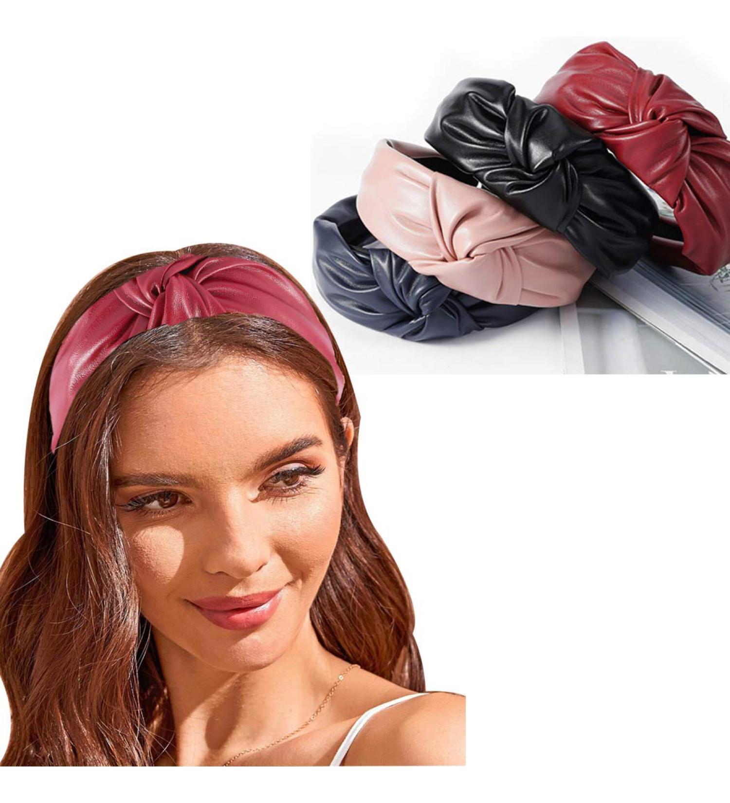 Buy Bohend Women's Fashionable Leather Knotted Headbands - Stylish Turban Hair Accessories (4 Pack) for Daily Use - Buy Online on GoSupps.com