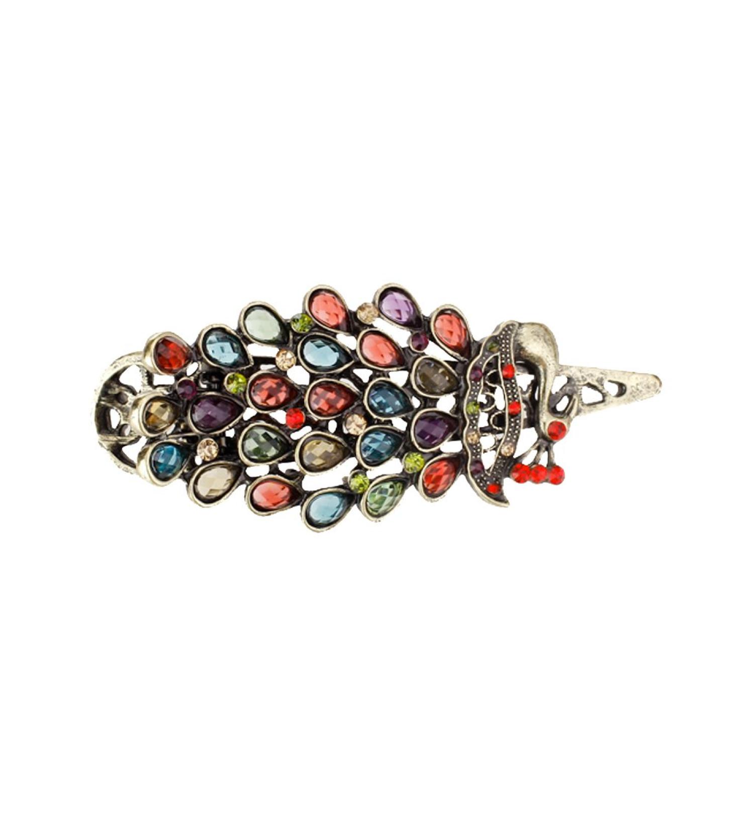 Buy Retro Rhinestone Peacock Phoenix Hair Clip | Trendy Hair Accessories for International Shipping - Buy Online on GoSupps.com