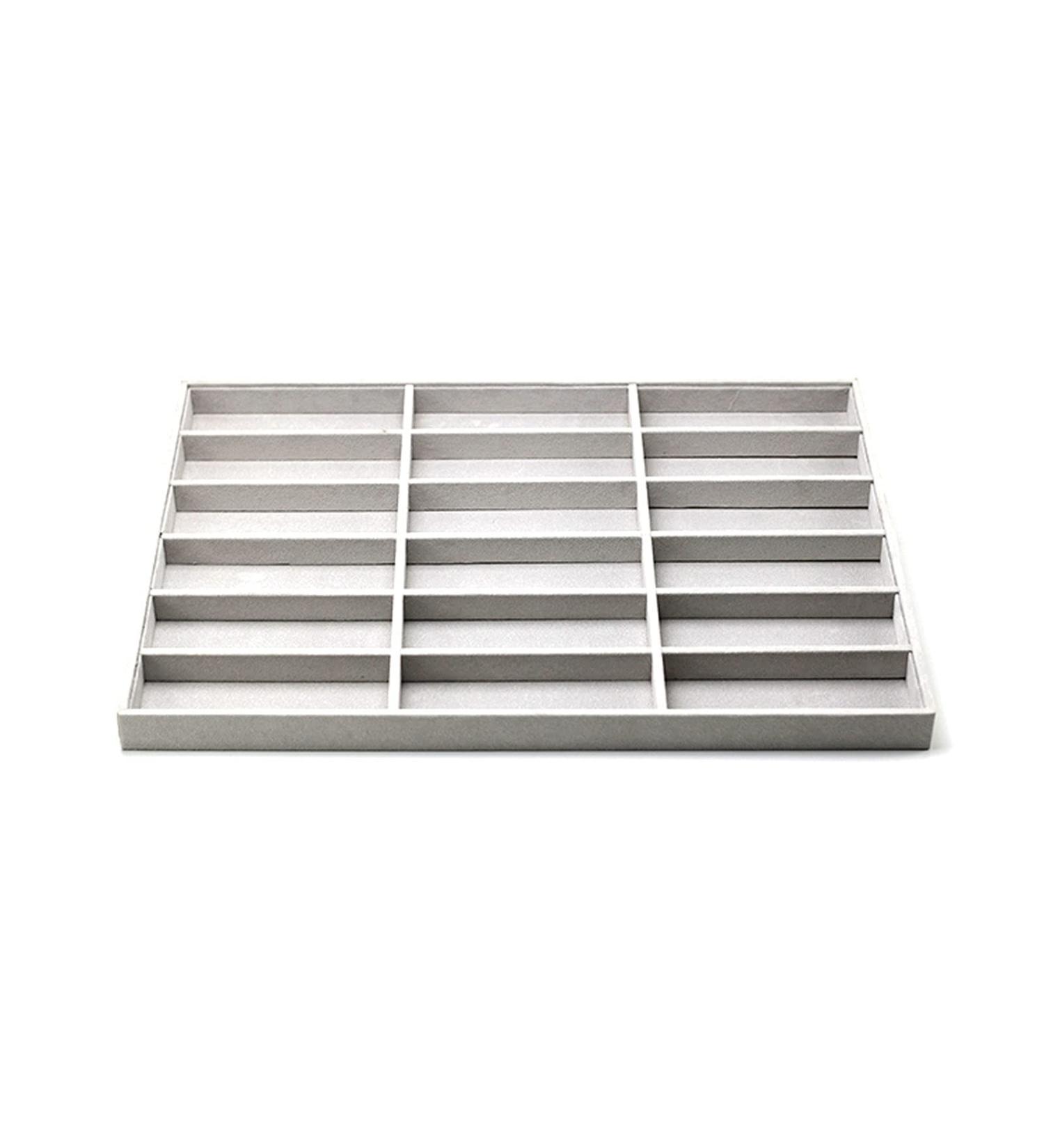 Premium CAIHUASHOPING 18-Slot Gray Glasses Stand & Jewelry Organizer | Stackable Sunglasses Rack with Box Tray for Home Use - Buy Online on GoSupps.com